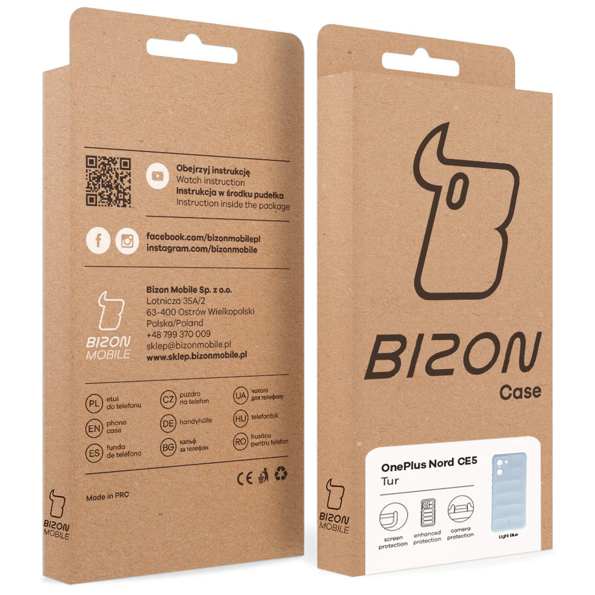 Robuste Handyhülle für OnePlus Nord CE5 5G, Bizon Case Tur, Hellblau