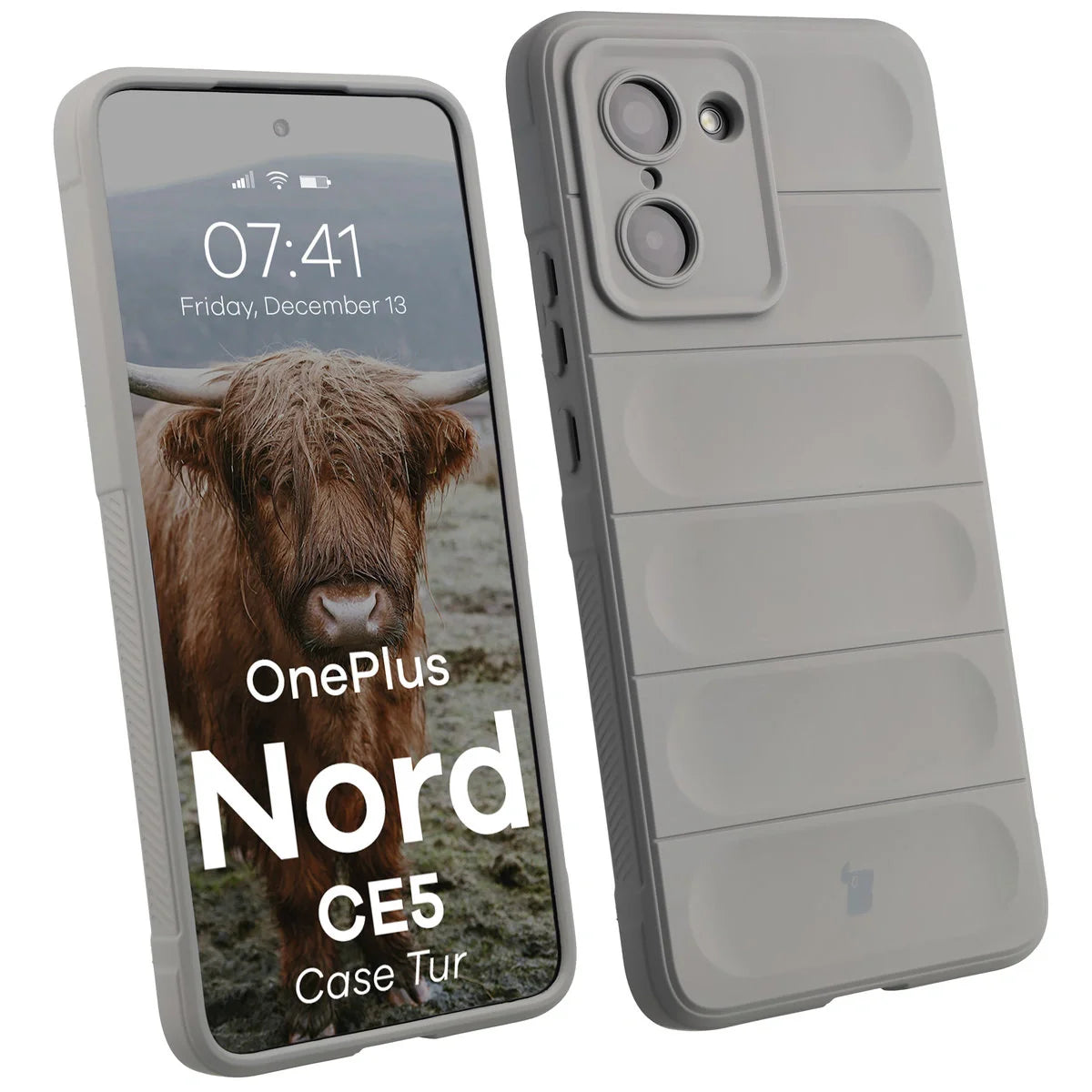 Robuste Handyhülle für OnePlus Nord CE5 5G, Bizon Case Tur, Hellgrau