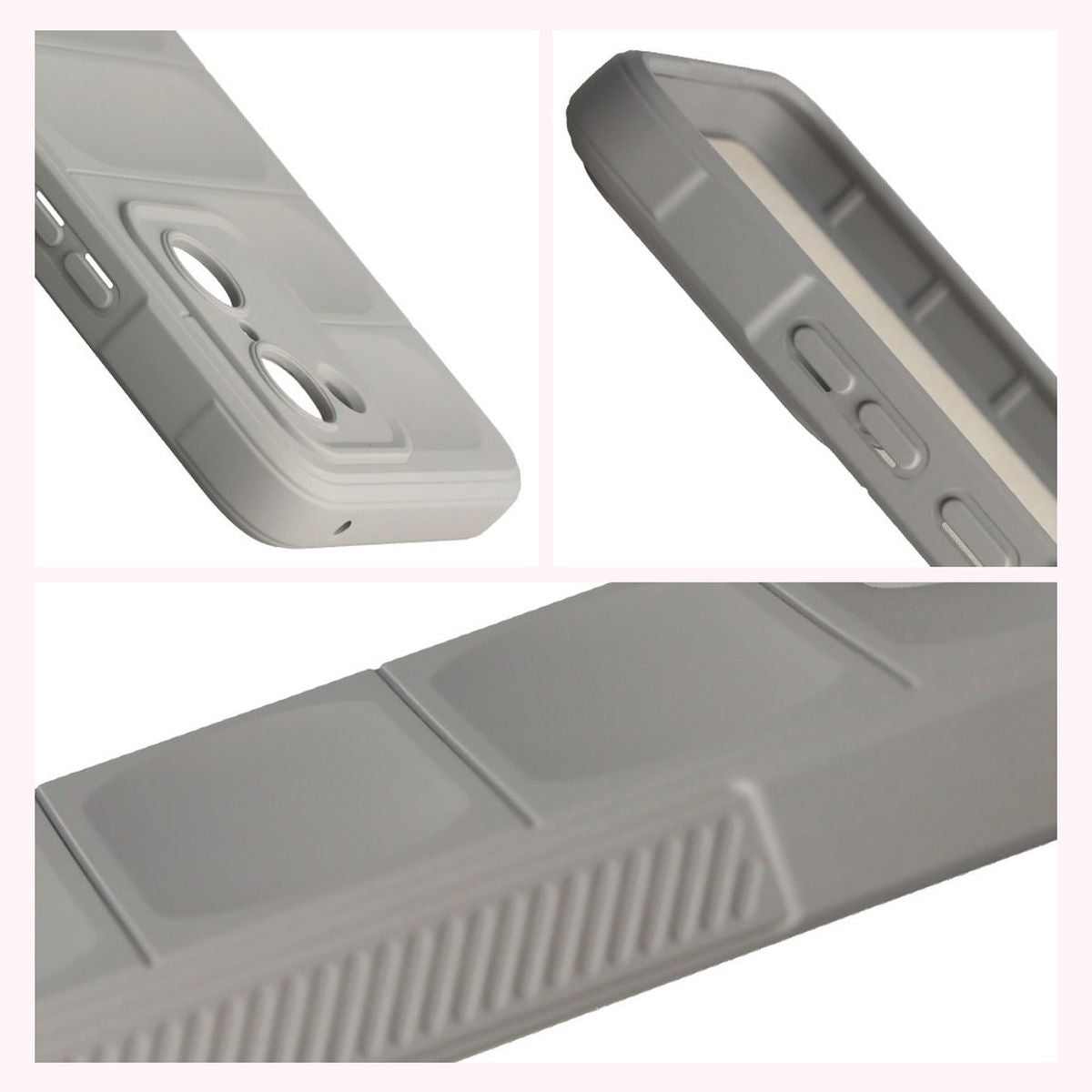 Robuste Handyhülle für OnePlus Nord CE5 5G, Bizon Case Tur, Hellgrau