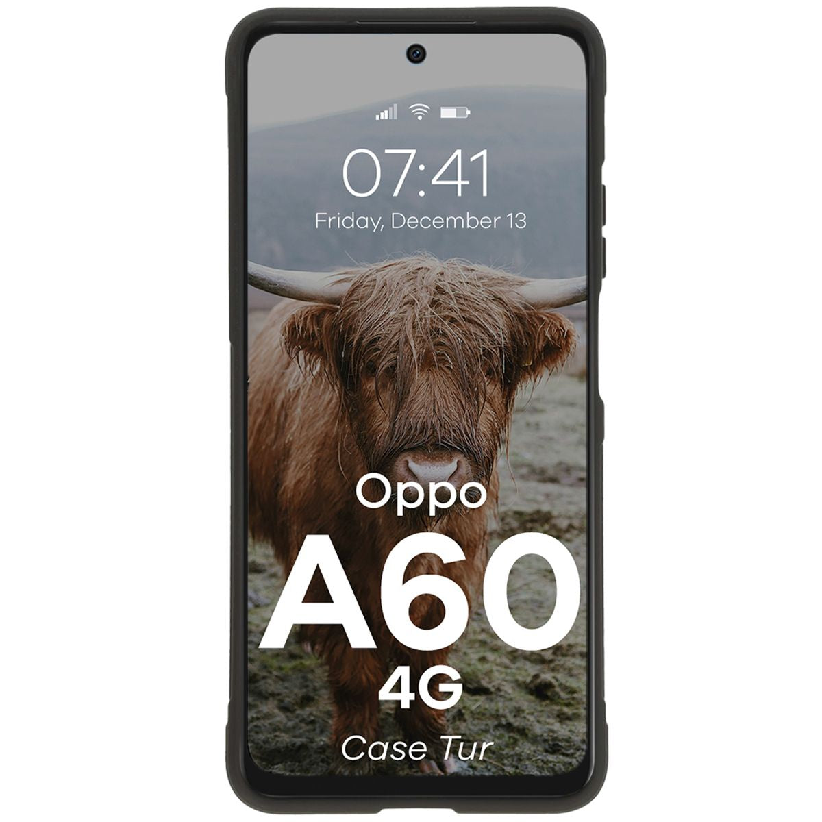 Robuste Handyhülle für Oppo A60 4G, Bizon Case Tur, Schwarz