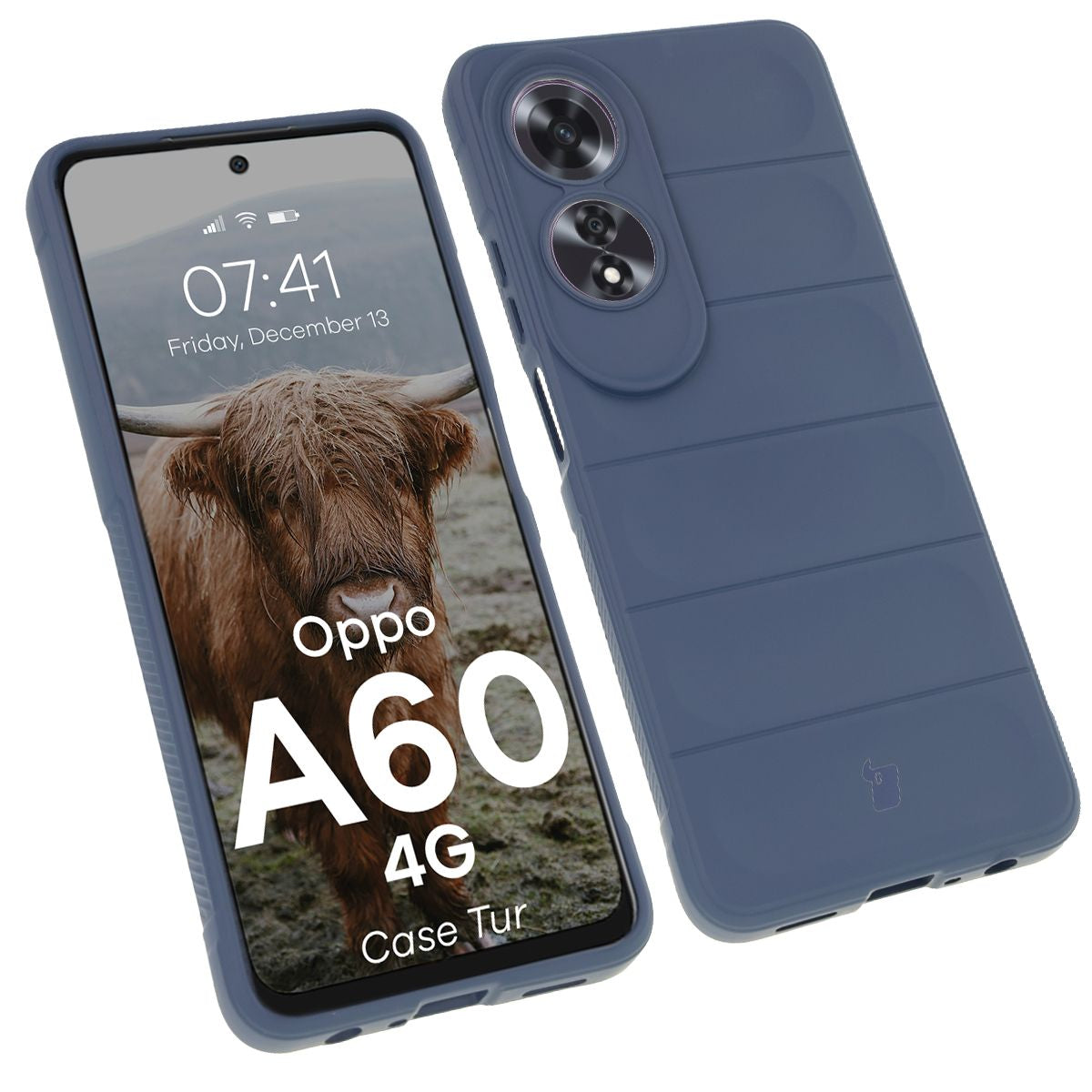 Robuste Handyhülle für Oppo A60 4G, Bizon Case Tur, Dunkelblau