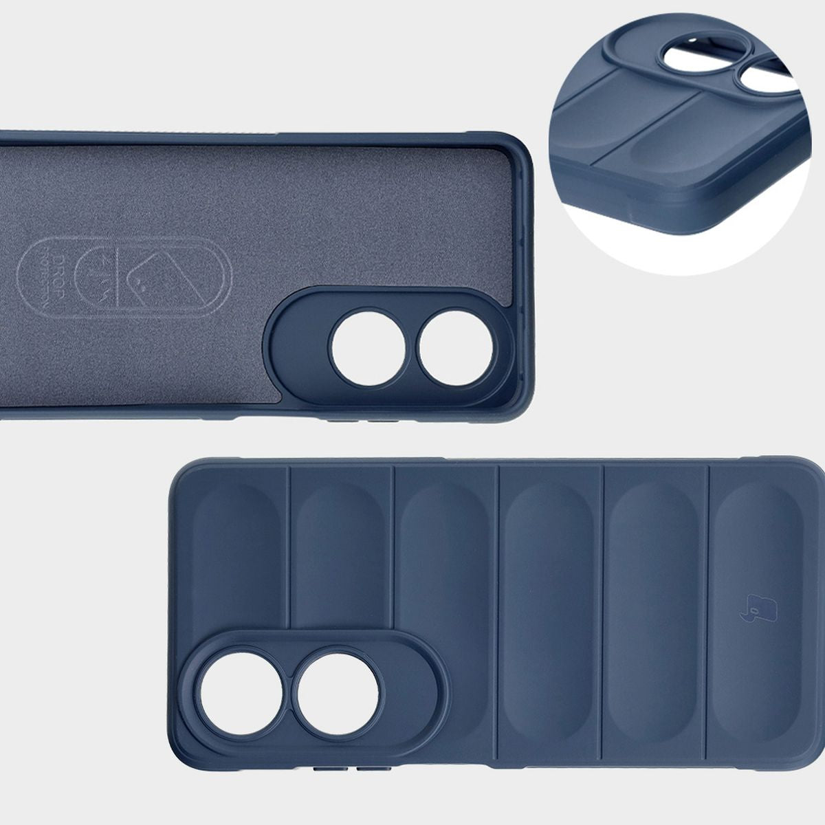Robuste Handyhülle für Oppo A60 4G, Bizon Case Tur, Dunkelblau