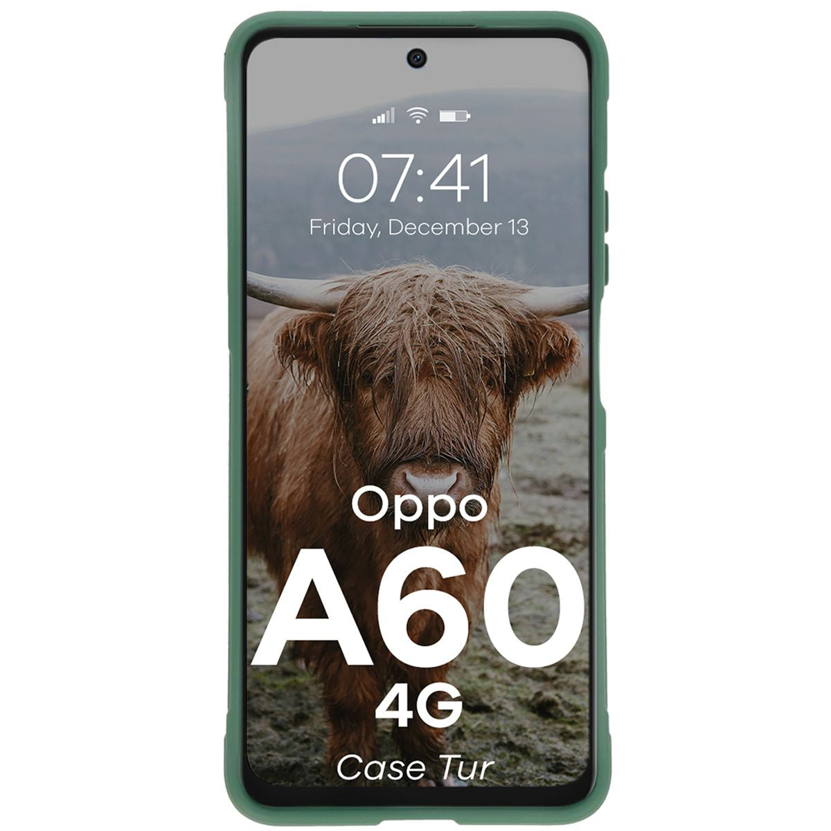 Robuste Handyhülle für Oppo A60 4G, Bizon Case Tur, Dunkelgrün