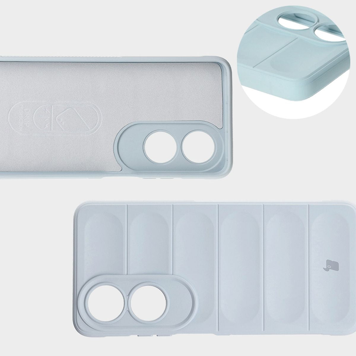 Robuste Handyhülle für Oppo A60 4G, Bizon Case Tur, Hellblau