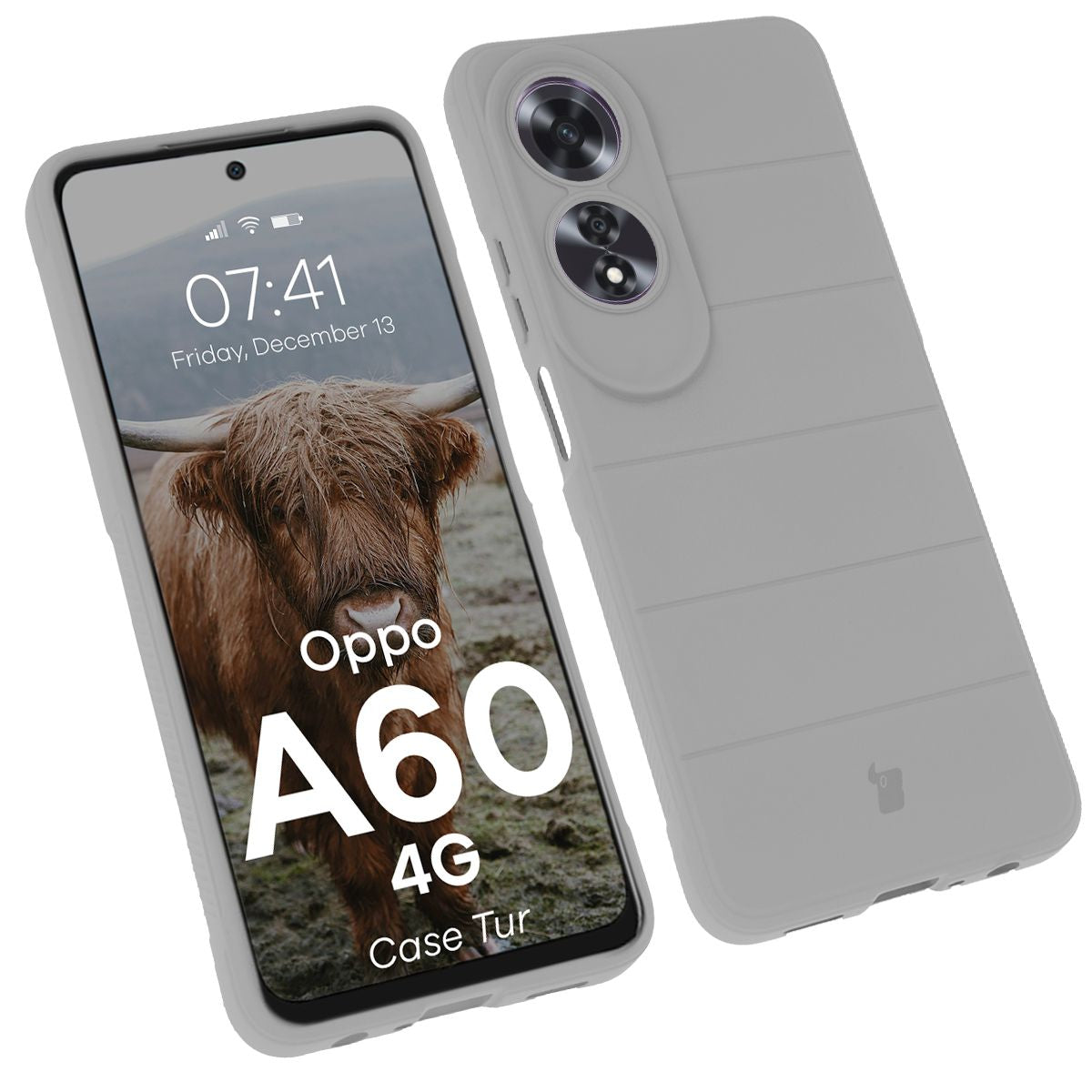 Robuste Handyhülle für Oppo A60 4G, Bizon Case Tur, Hellgrau