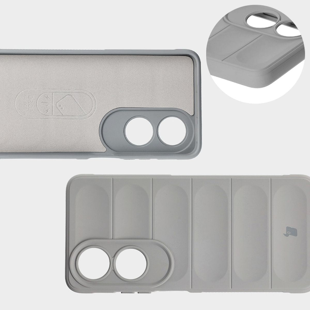 Robuste Handyhülle für Oppo A60 4G, Bizon Case Tur, Hellgrau