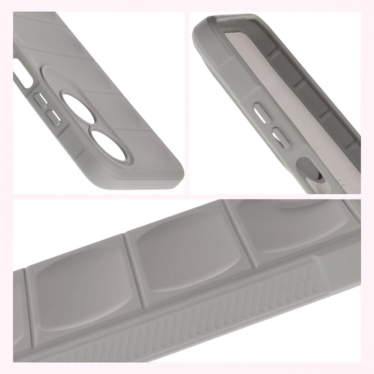 Robuste Handyhülle für Oppo A60 4G, Bizon Case Tur, Hellgrau