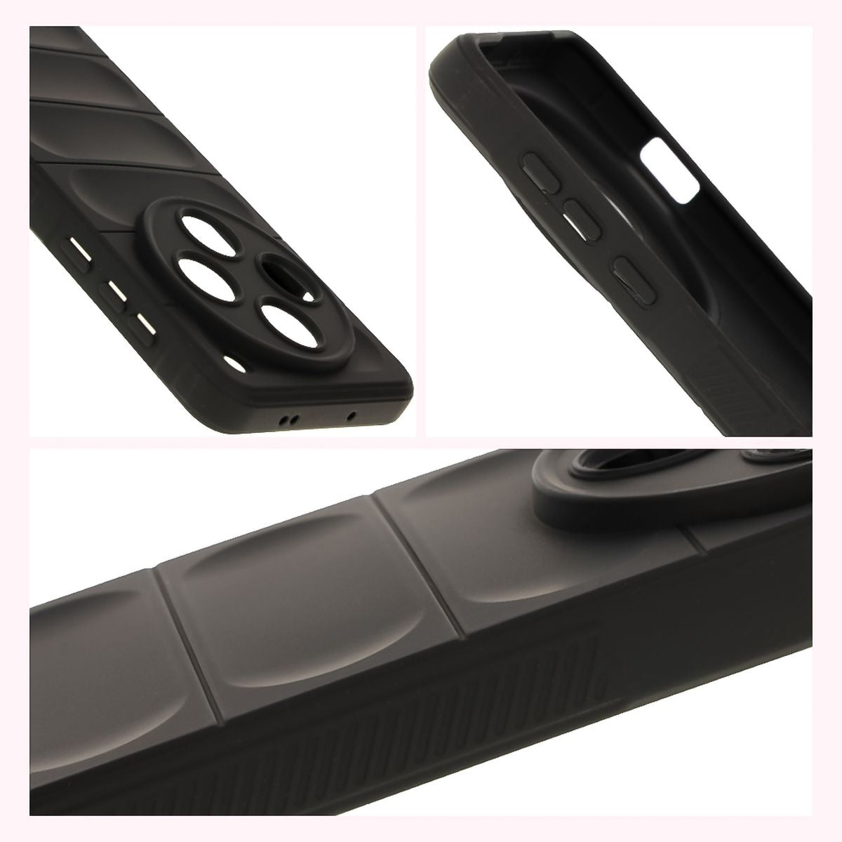 Robuste Handyhülle für Oppo Find X8 Pro, Bizon Case Tur, Schwarz