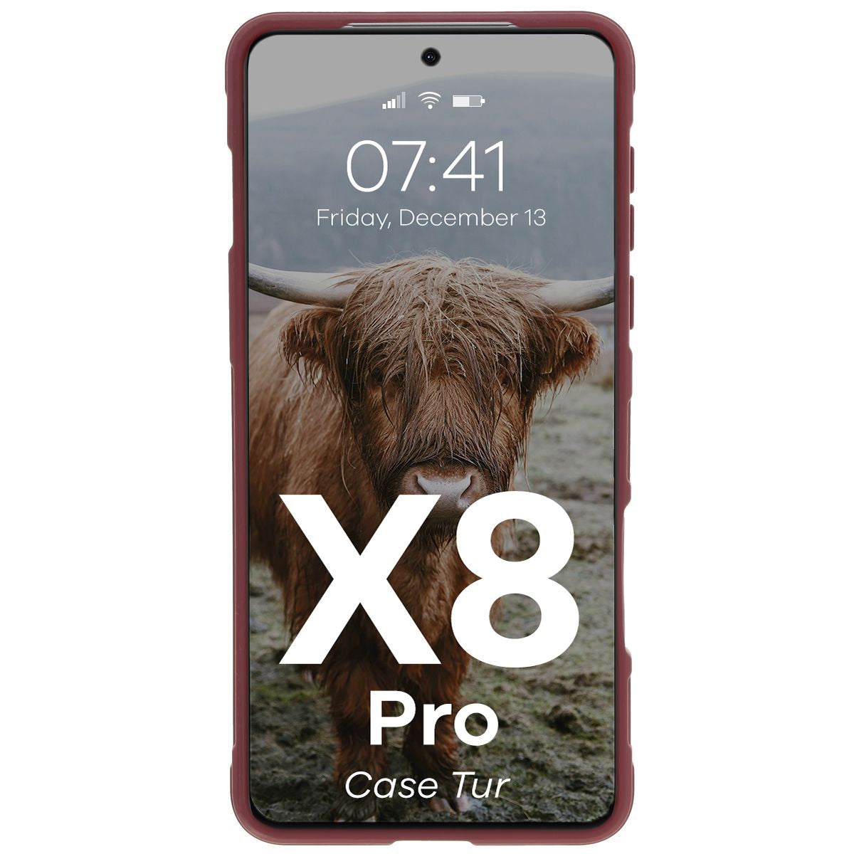 Robuste Handyhülle für Oppo Find X8 Pro, Bizon Case Tur, Burgunderrot