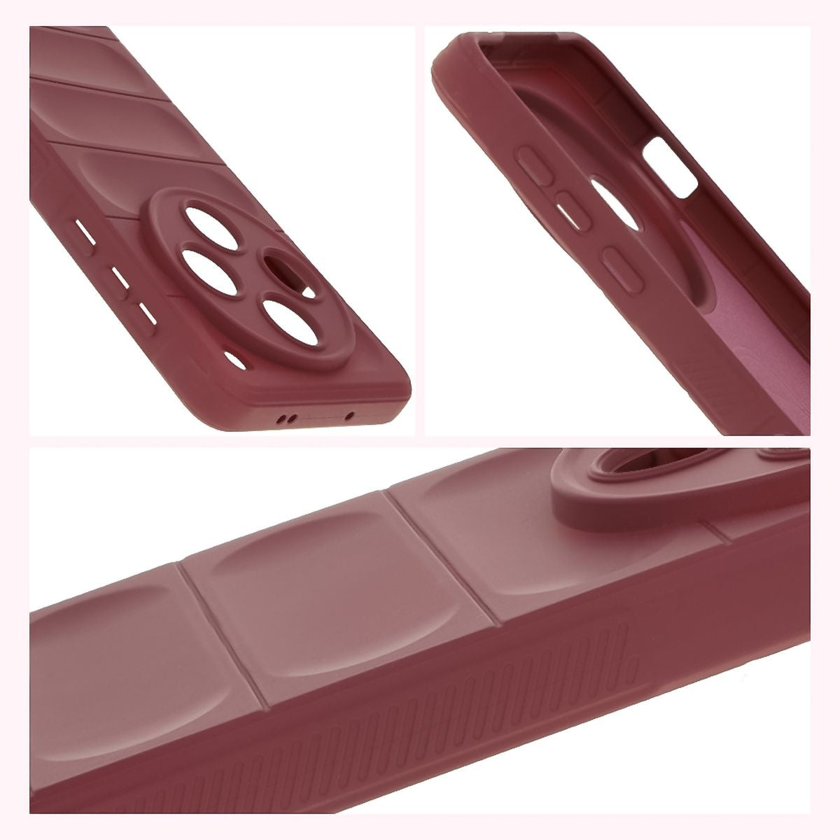 Robuste Handyhülle für Oppo Find X8 Pro, Bizon Case Tur, Burgunderrot