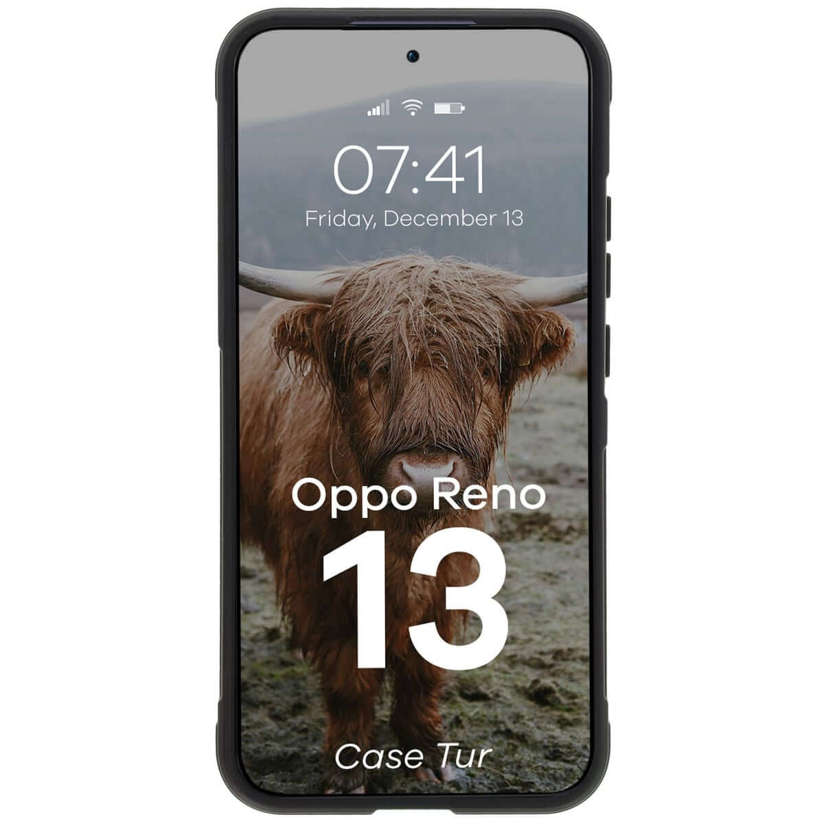 Robuste Handyhülle für Oppo Reno13, Bizon Case Tur, Schwarz
