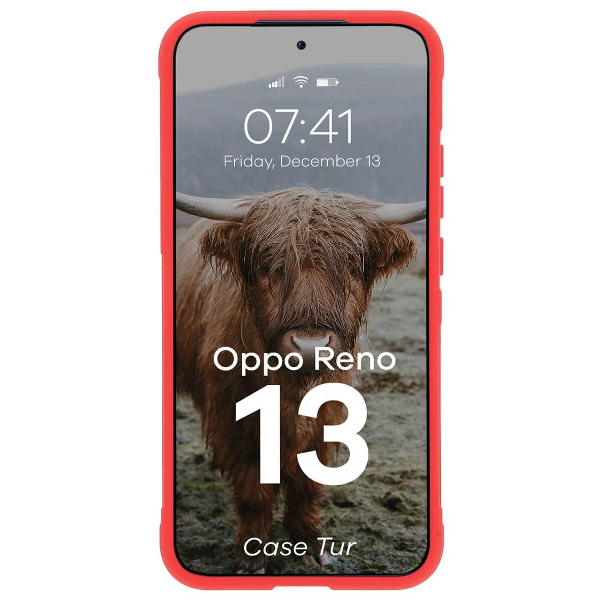 Robuste Handyhülle für Oppo Reno13, Bizon Case Tur, Rot