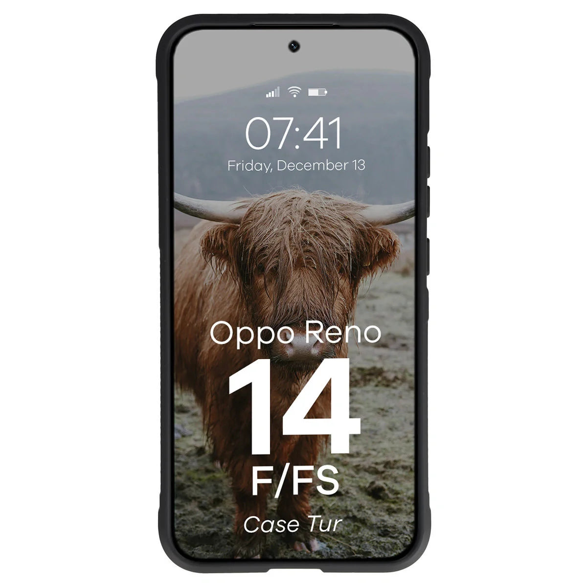 Robuste Handyhülle für Oppo Reno 14 F / 14 FS, Bizon Case Tur, Schwarz