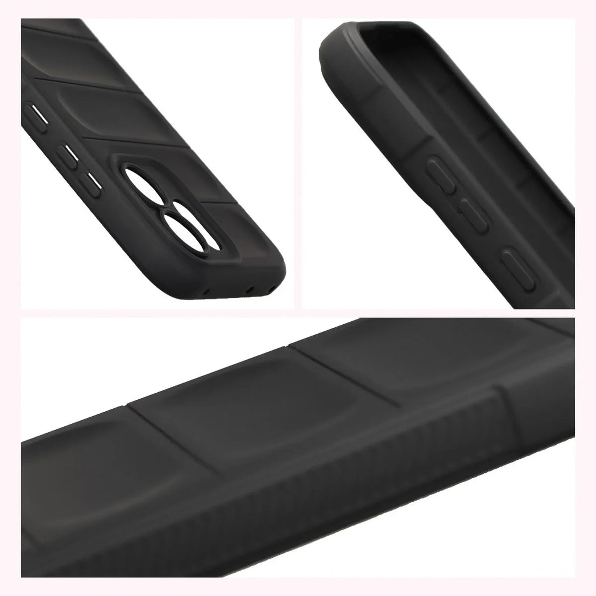 Robuste Handyhülle für Oppo Reno 14 F / 14 FS, Bizon Case Tur, Schwarz