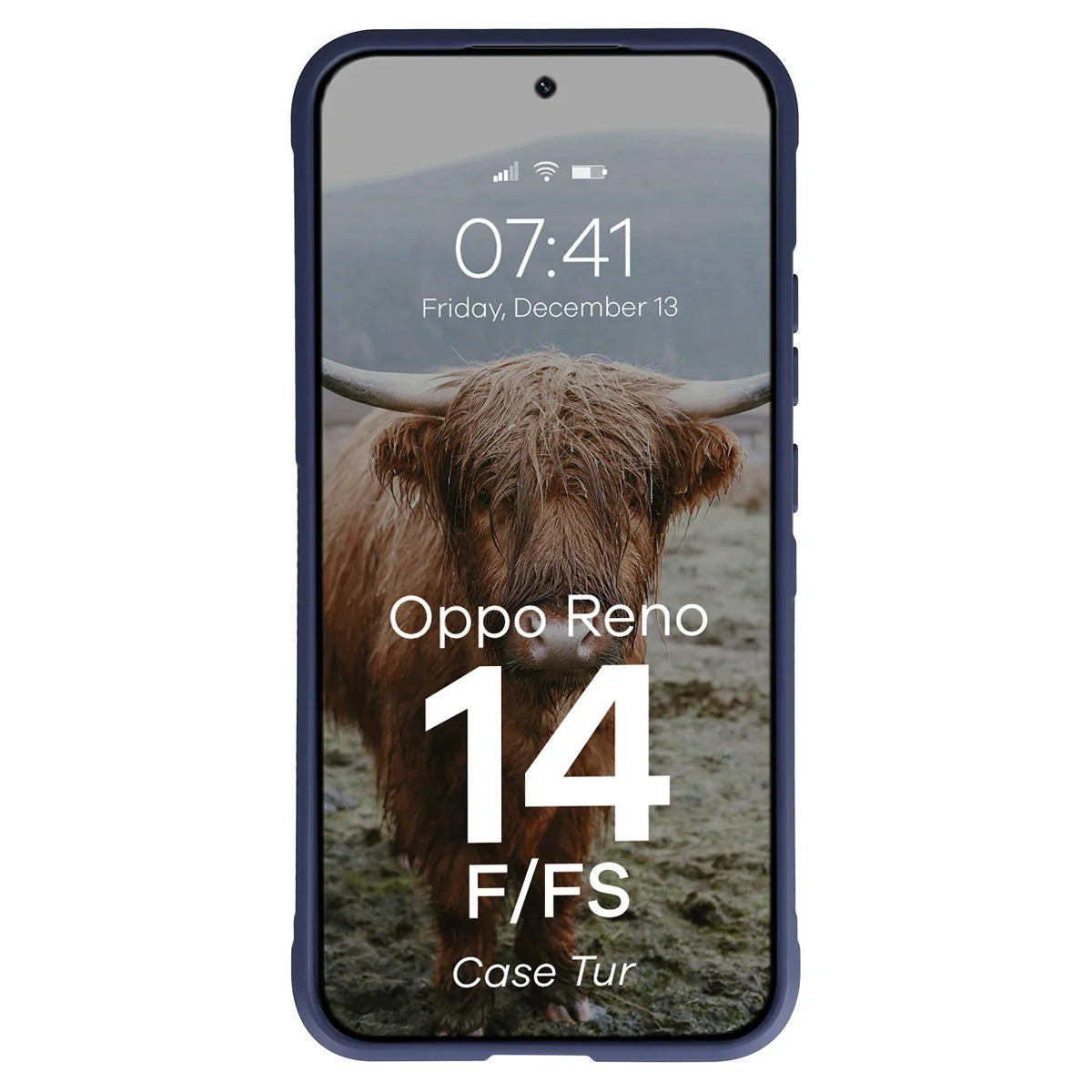 Robuste Handyhülle für Oppo Reno 14 F / 14 FS, Bizon Case Tur, Dunkelblau