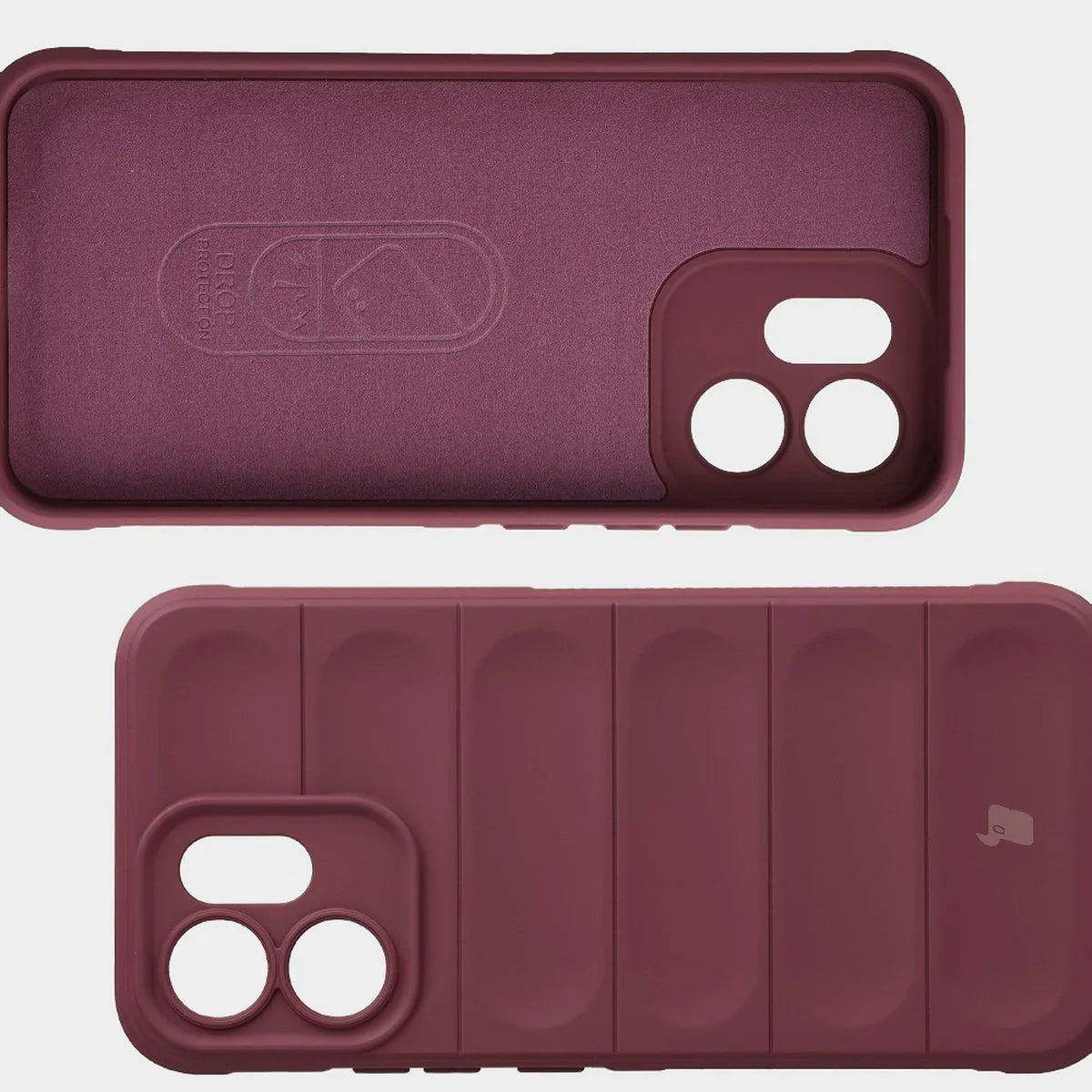 Robuste Handyhülle für Oppo Reno 14 F / 14 FS, Bizon Case Tur, Burgunderrot