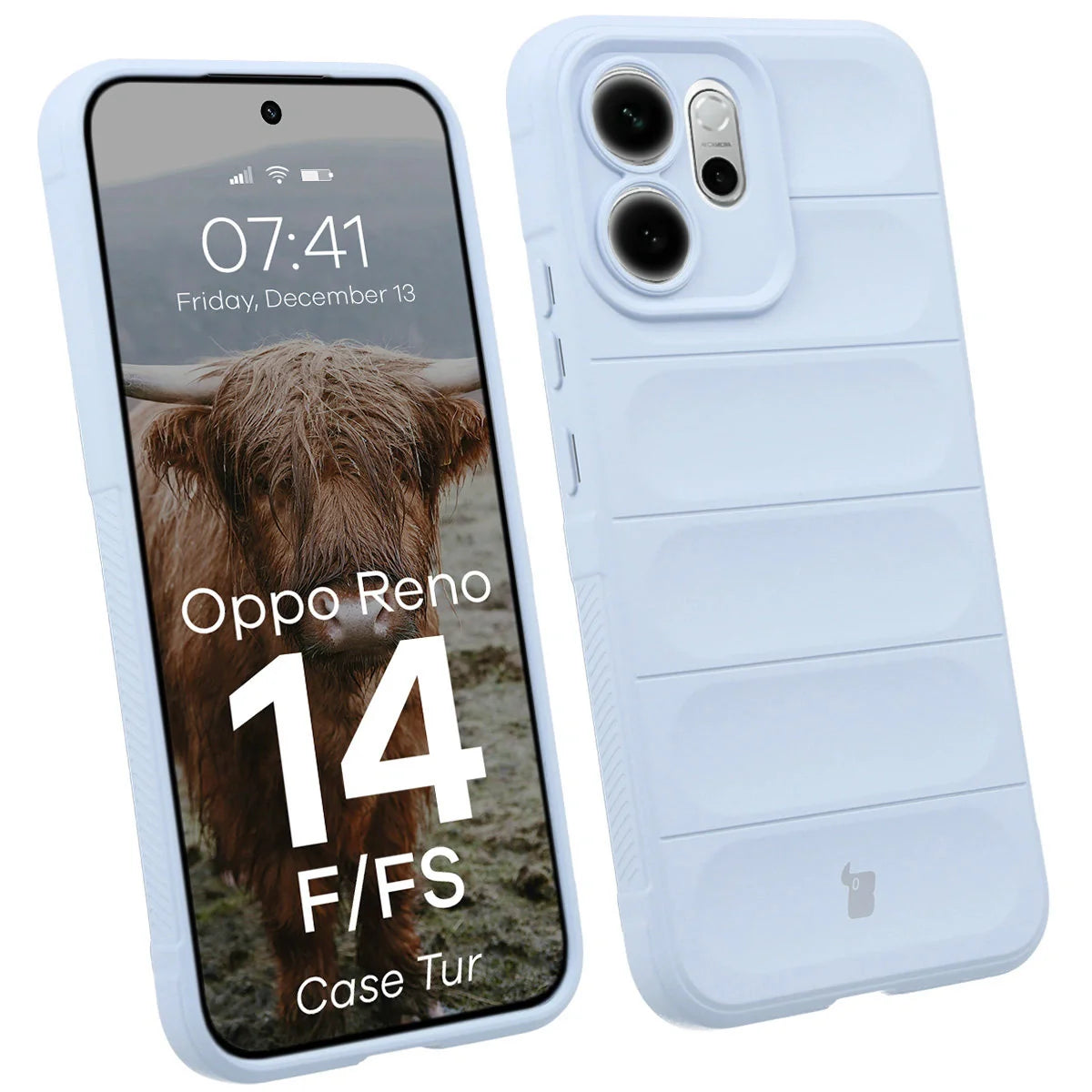 Robuste Handyhülle für Oppo Reno 14 F / 14 FS, Bizon Case Tur, Hellblau