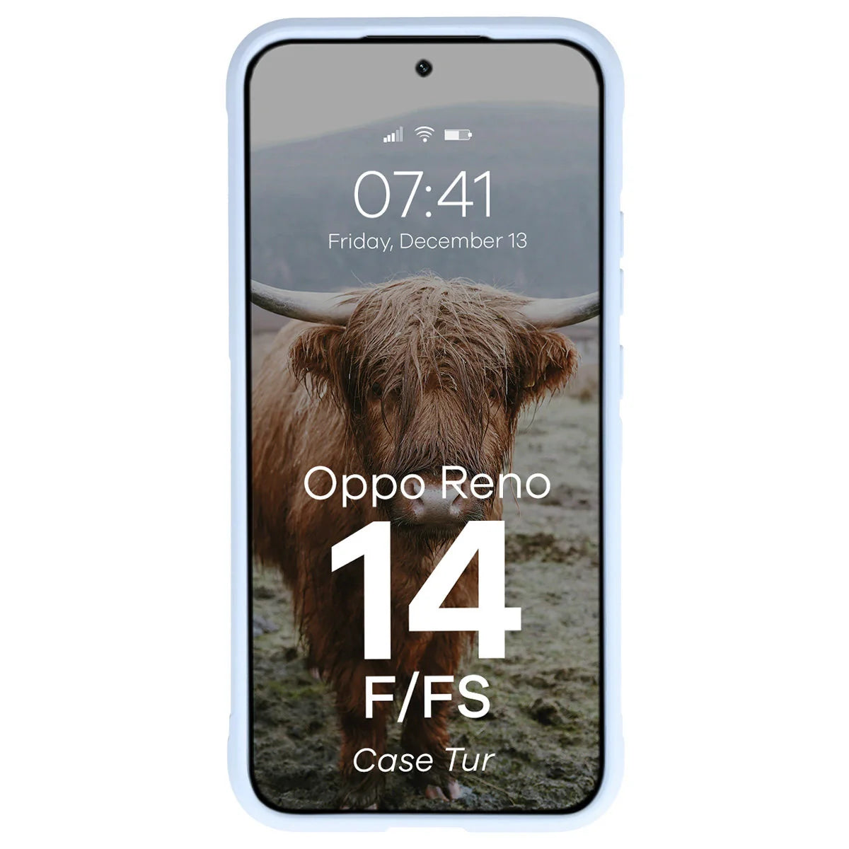Robuste Handyhülle für Oppo Reno 14 F / 14 FS, Bizon Case Tur, Hellblau