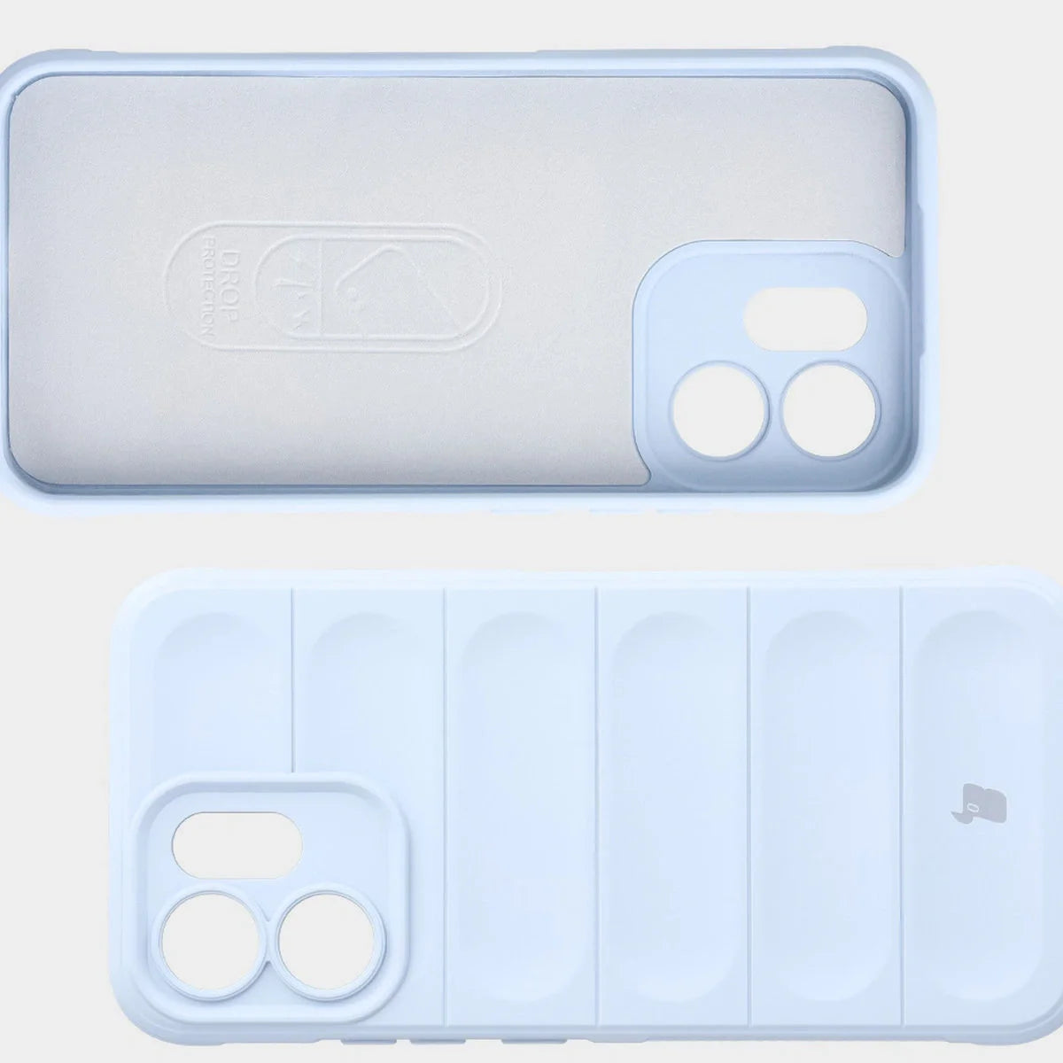 Robuste Handyhülle für Oppo Reno 14 F / 14 FS, Bizon Case Tur, Hellblau
