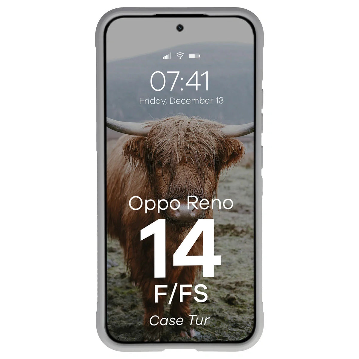 Robuste Handyhülle für Oppo Reno 14 F / 14 FS, Bizon Case Tur, Hellgrau