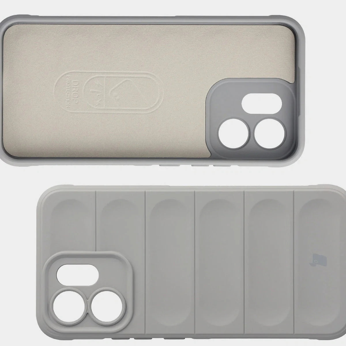 Robuste Handyhülle für Oppo Reno 14 F / 14 FS, Bizon Case Tur, Hellgrau
