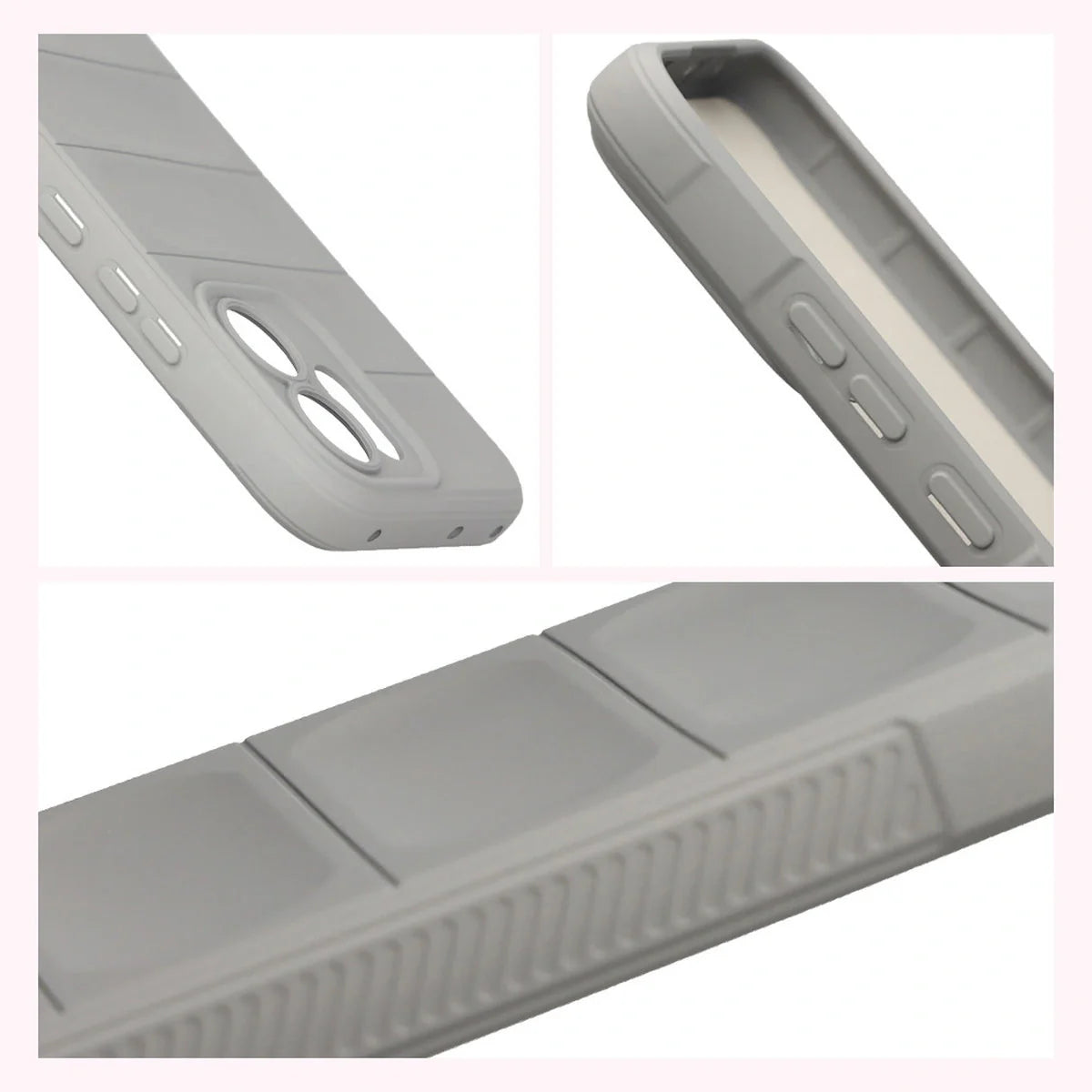 Robuste Handyhülle für Oppo Reno 14 F / 14 FS, Bizon Case Tur, Hellgrau