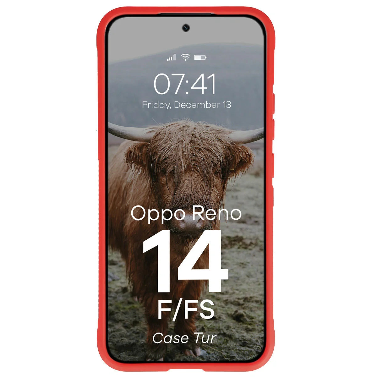 Robuste Handyhülle für Oppo Reno 14 F / 14 FS, Bizon Case Tur, Rot