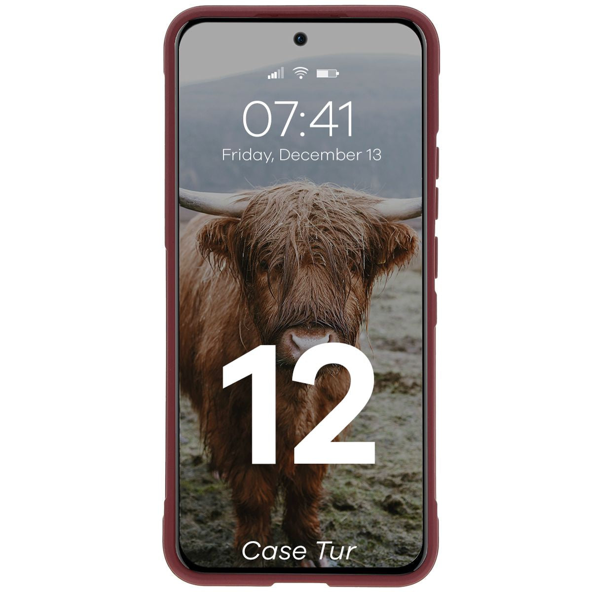 Robuste Handyhülle für Oppo Reno 12, Bizon Case Tur, Burgunderrot