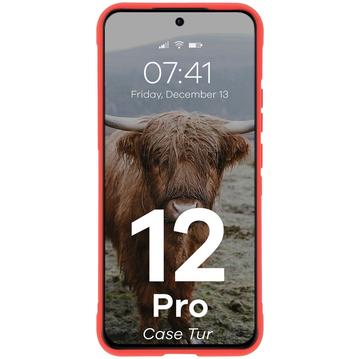 Robuste Handyhülle für Oppo Reno 12 Pro, Bizon Case Tur, Rot