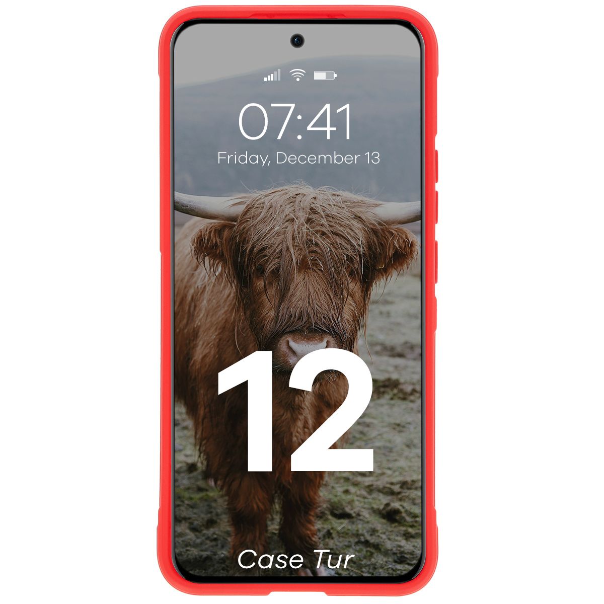 Robuste Handyhülle für Oppo Reno 12, Bizon Case Tur, Rot