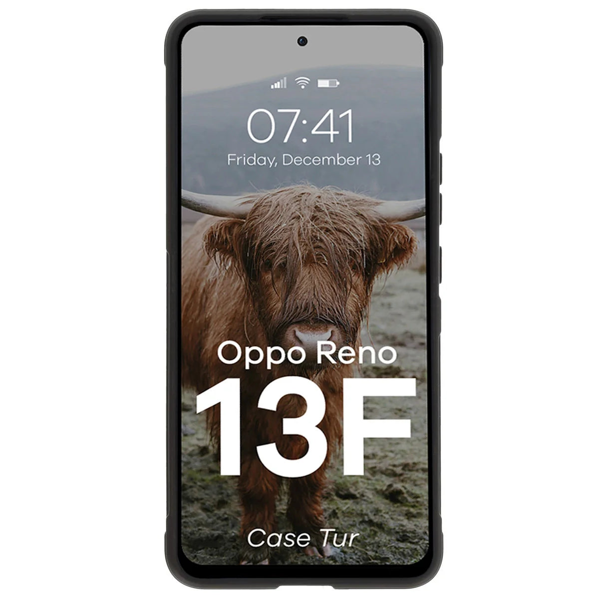 Robuste Handyhülle für Oppo Reno13 F, Bizon Case Tur, Schwarz