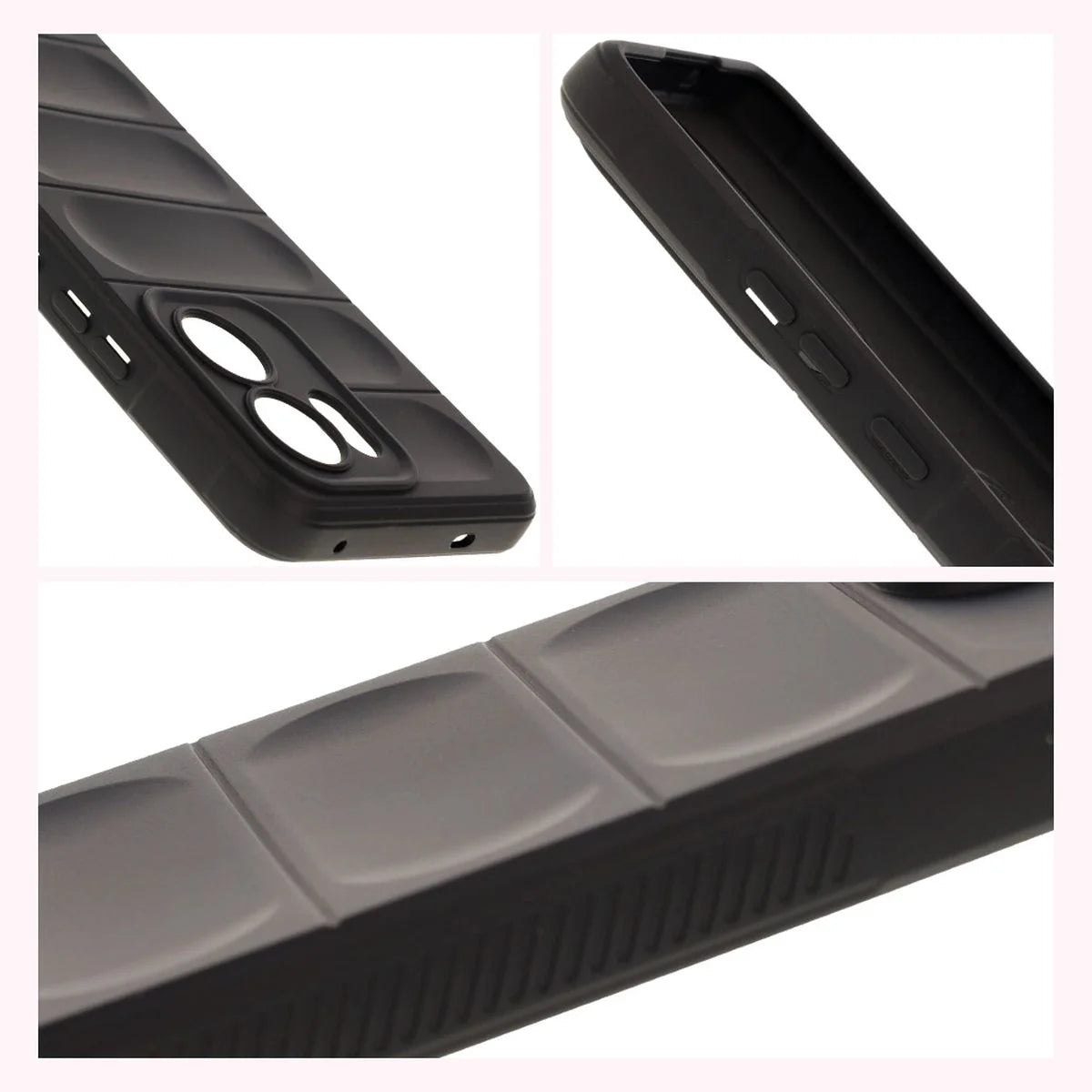 Robuste Handyhülle für Oppo Reno13 F, Bizon Case Tur, Schwarz