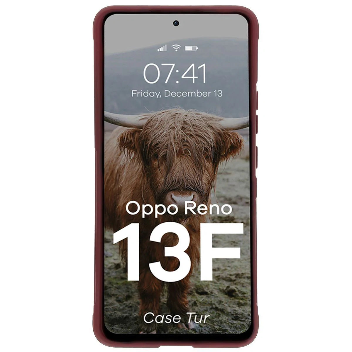 Robuste Handyhülle für Oppo Reno13 F, Bizon Case Tur, Burgunderrot