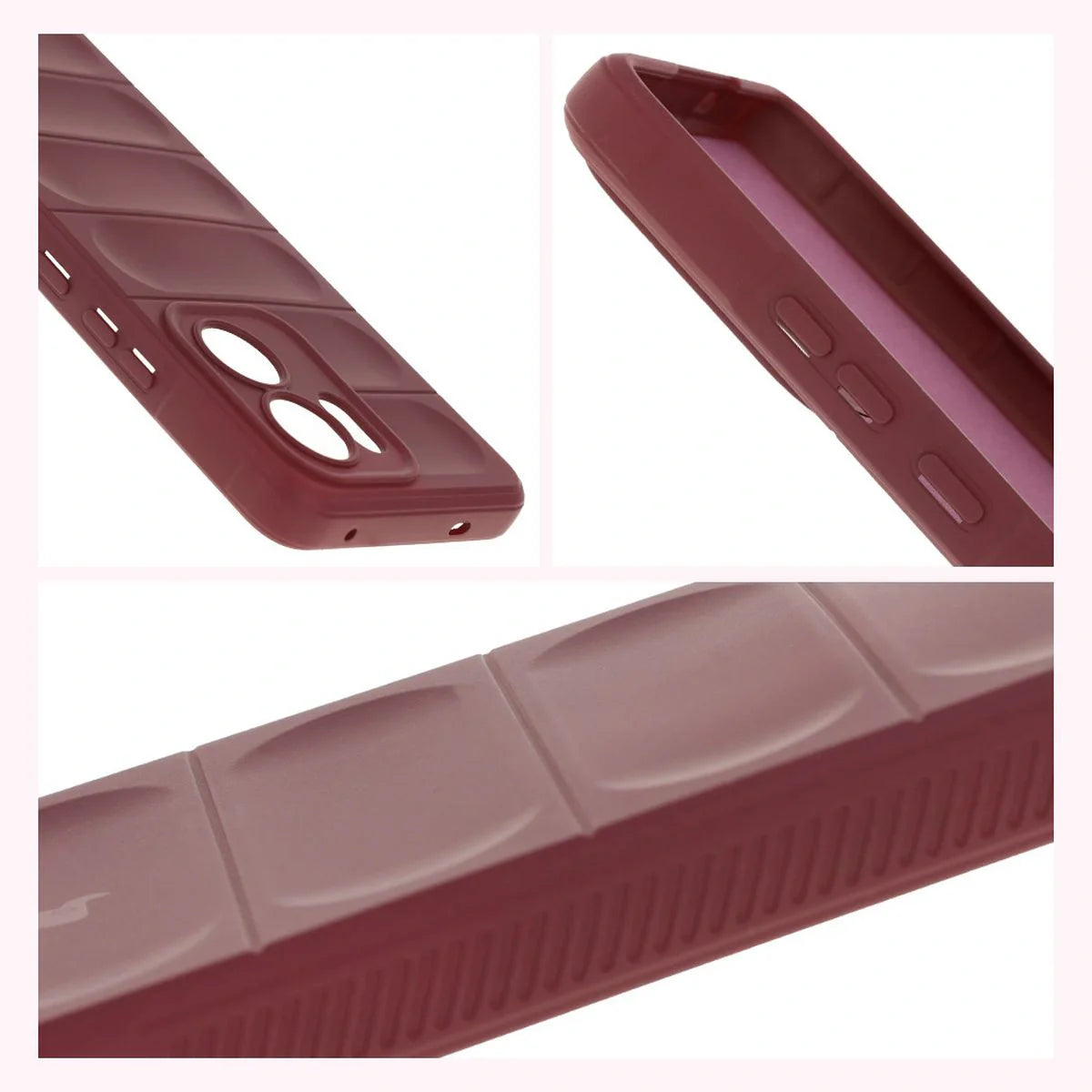 Robuste Handyhülle für Oppo Reno13 F, Bizon Case Tur, Burgunderrot