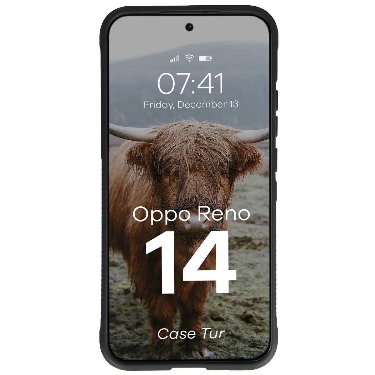 Robuste Handyhülle für Oppo Reno 14, Bizon Case Tur, Schwarz