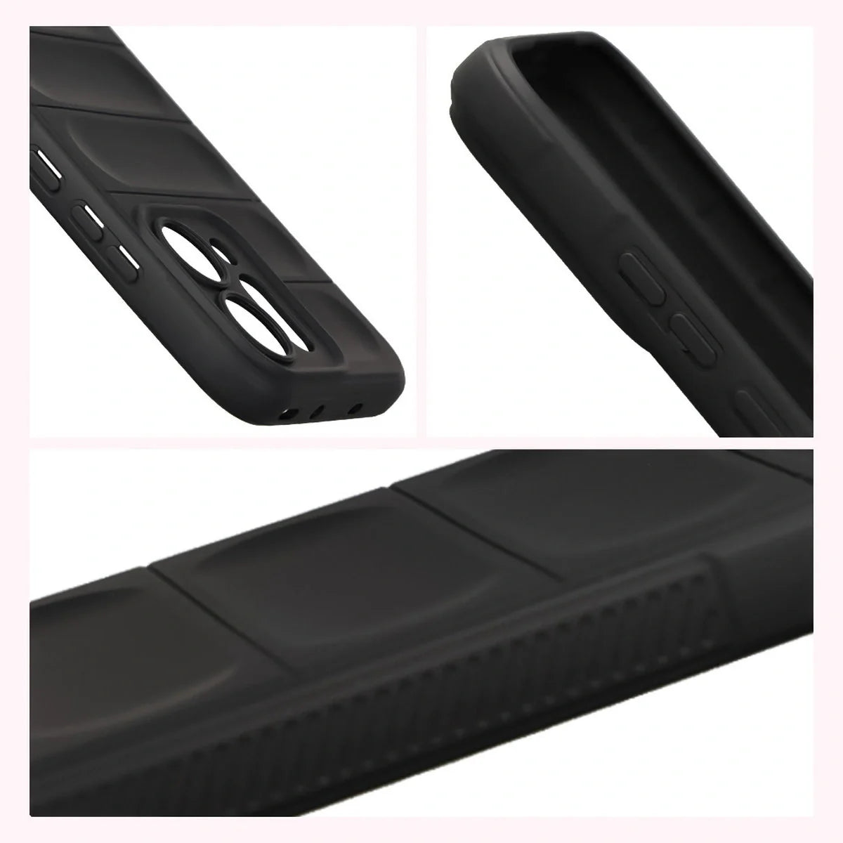 Robuste Handyhülle für Oppo Reno 14, Bizon Case Tur, Schwarz