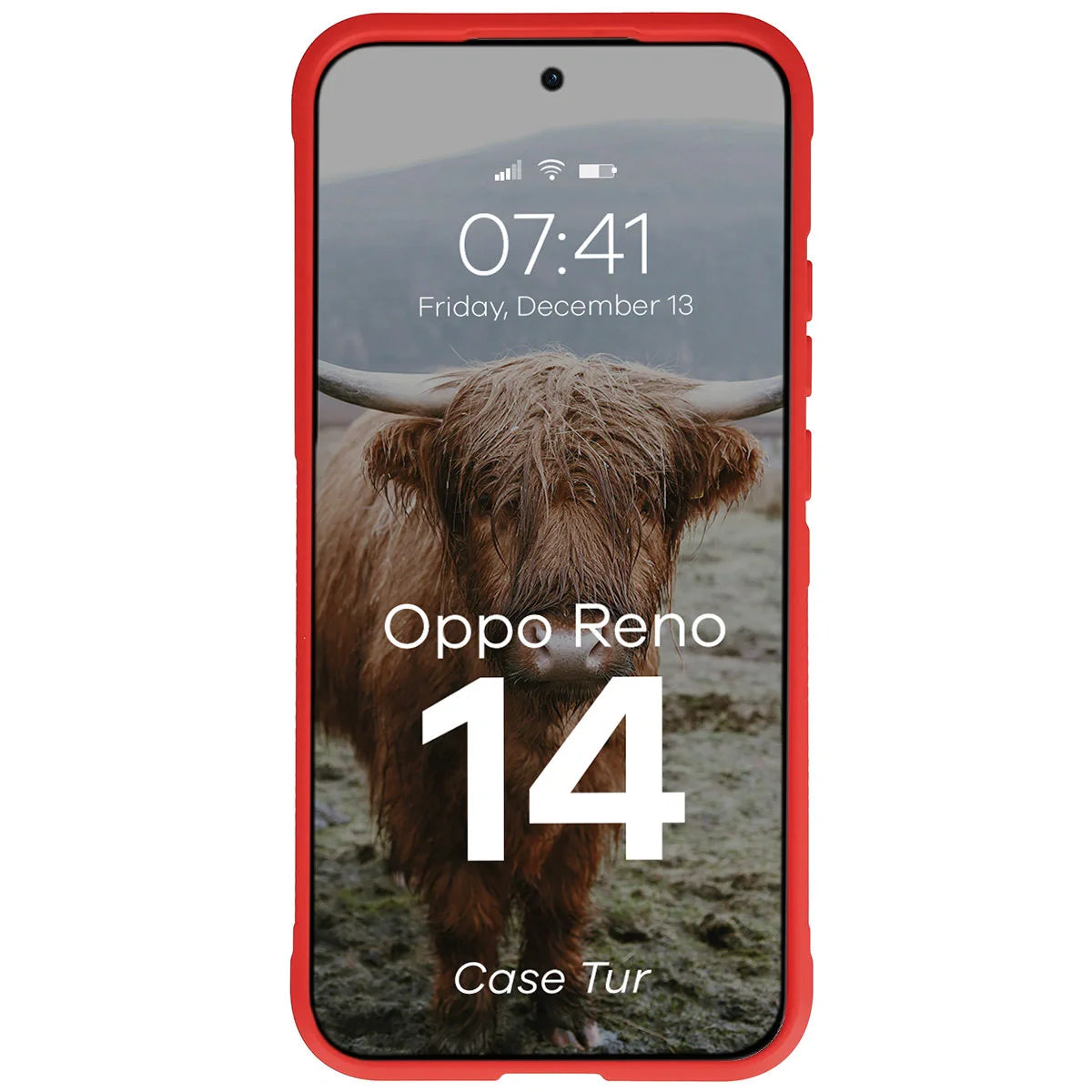 Robuste Handyhülle für Oppo Reno 14, Bizon Case Tur, Rot