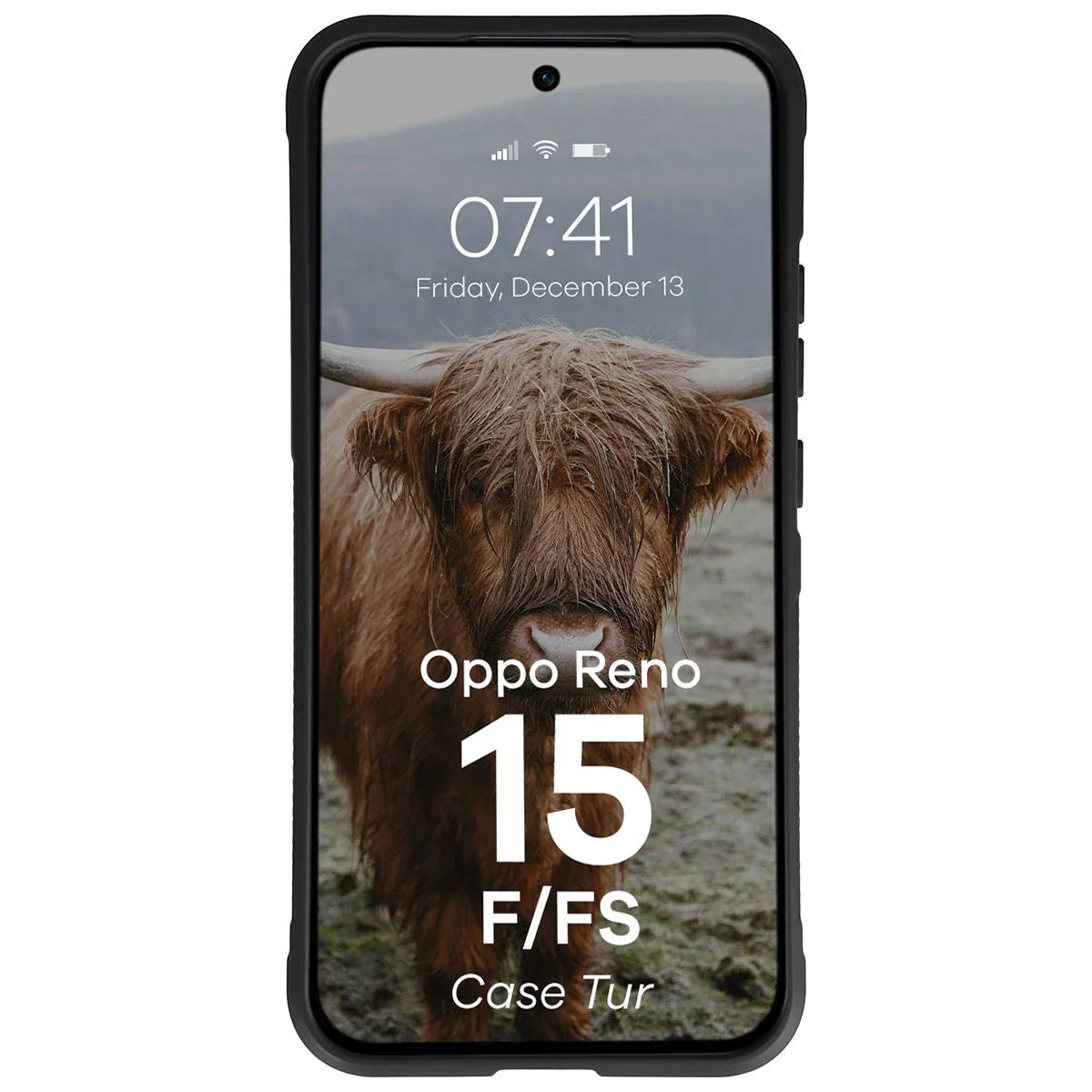 Robuste Handyhülle für Oppo Reno 15 F / FS, Bizon Case Tur, Schwarz