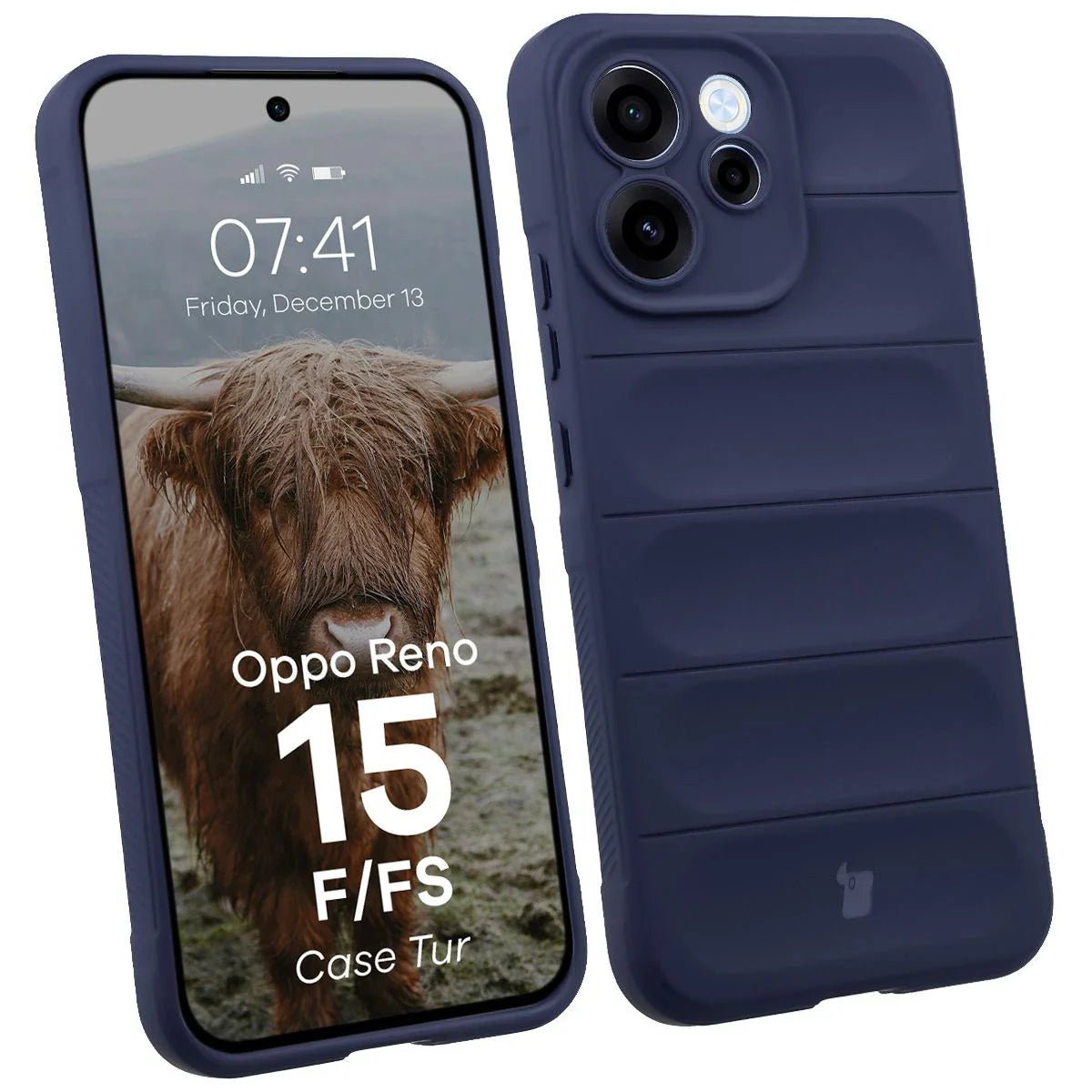 Robuste Handyhülle für Oppo Reno 15 F / FS, Bizon Case Tur, Dunkelblau