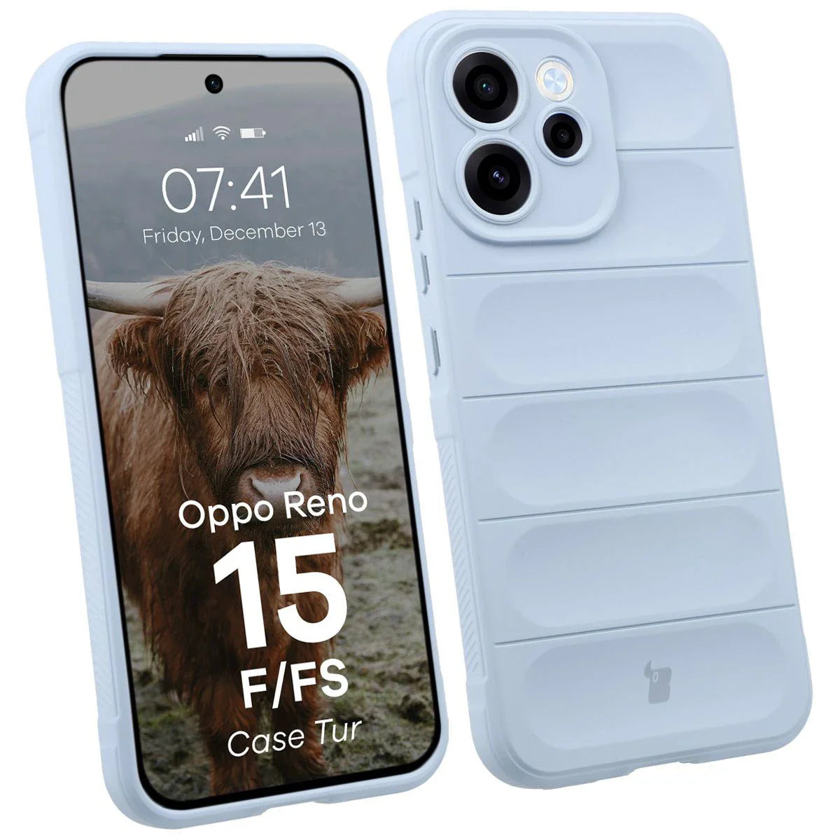 Robuste Handyhülle für Oppo Reno 15 F / FS, Bizon Case Tur, Hellblau