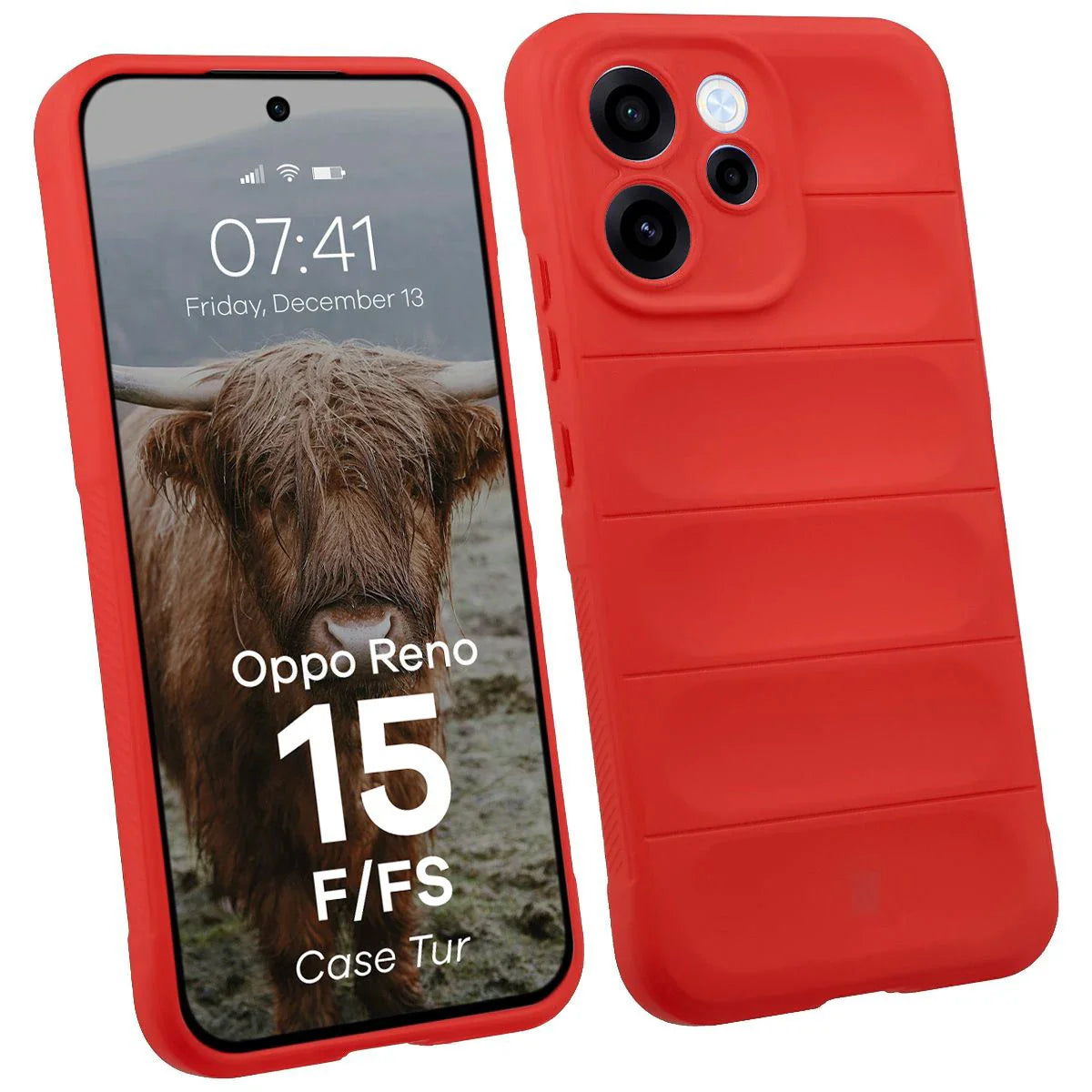Robuste Handyhülle für Oppo Reno 15 F / FS, Bizon Case Tur, Rot