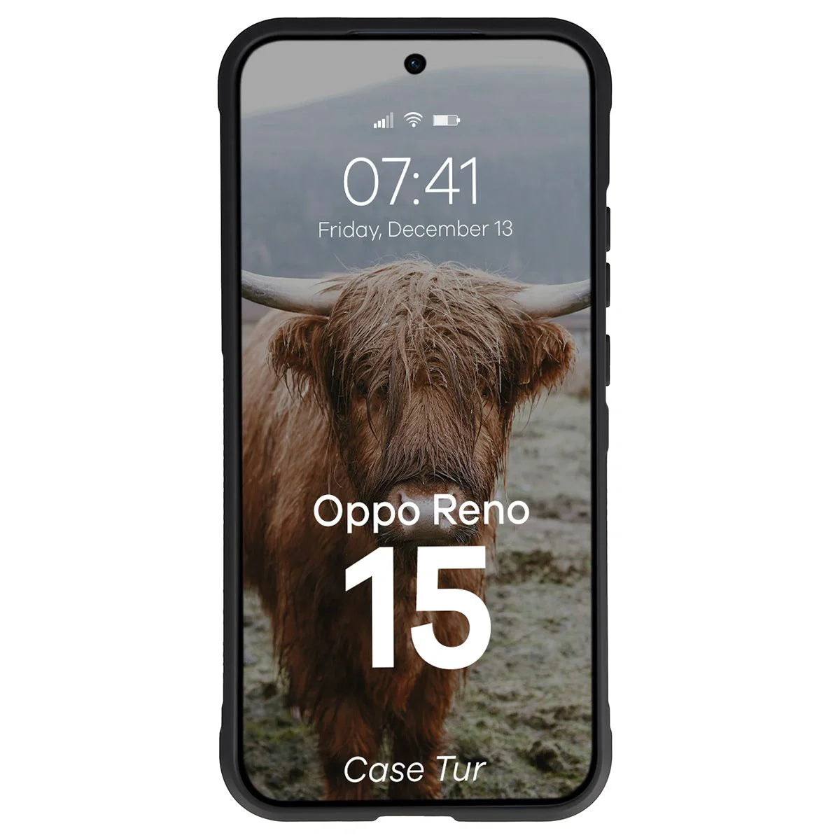 Robuste Handyhülle für Oppo Reno 15, Bizon Case Tur, Schwarz