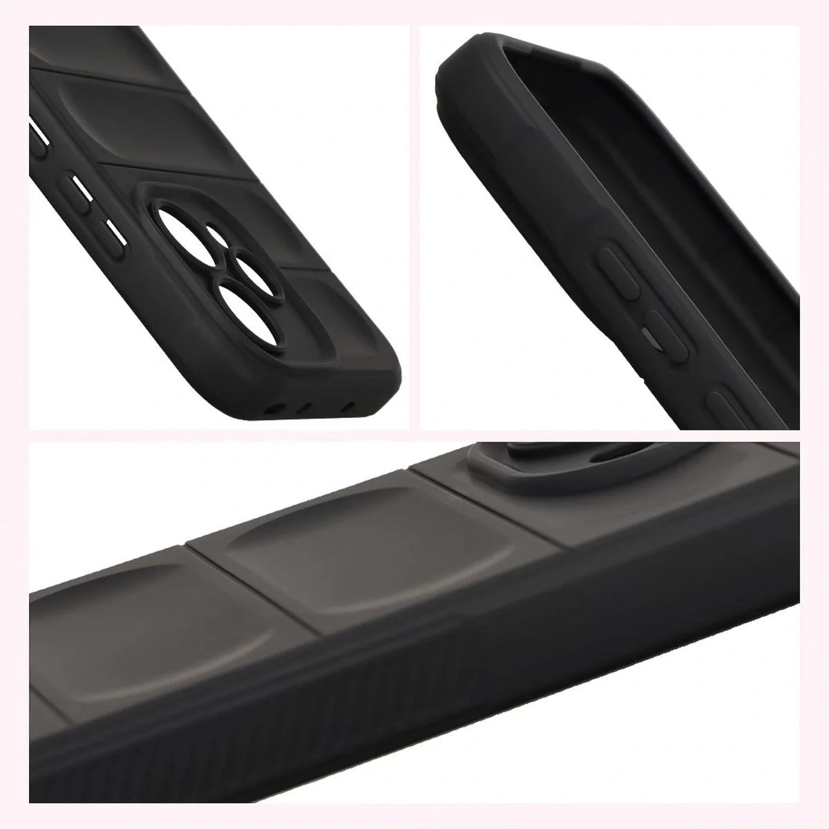 Robuste Handyhülle für Oppo Reno 15, Bizon Case Tur, Schwarz