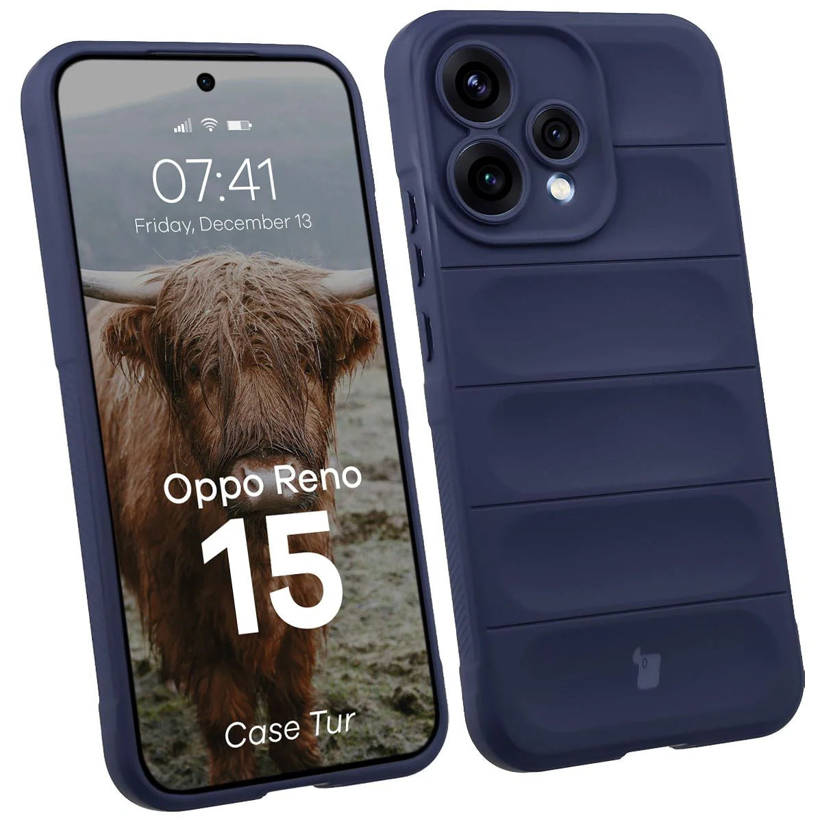 Robuste Handyhülle für Oppo Reno 15, Bizon Case Tur, Dunkelblau