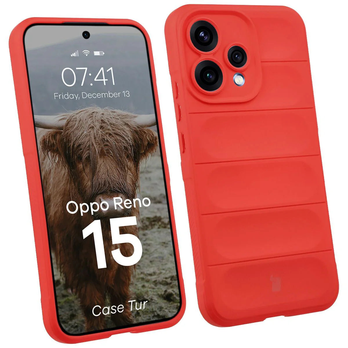 Robuste Handyhülle für Oppo Reno 15, Bizon Case Tur, Rot