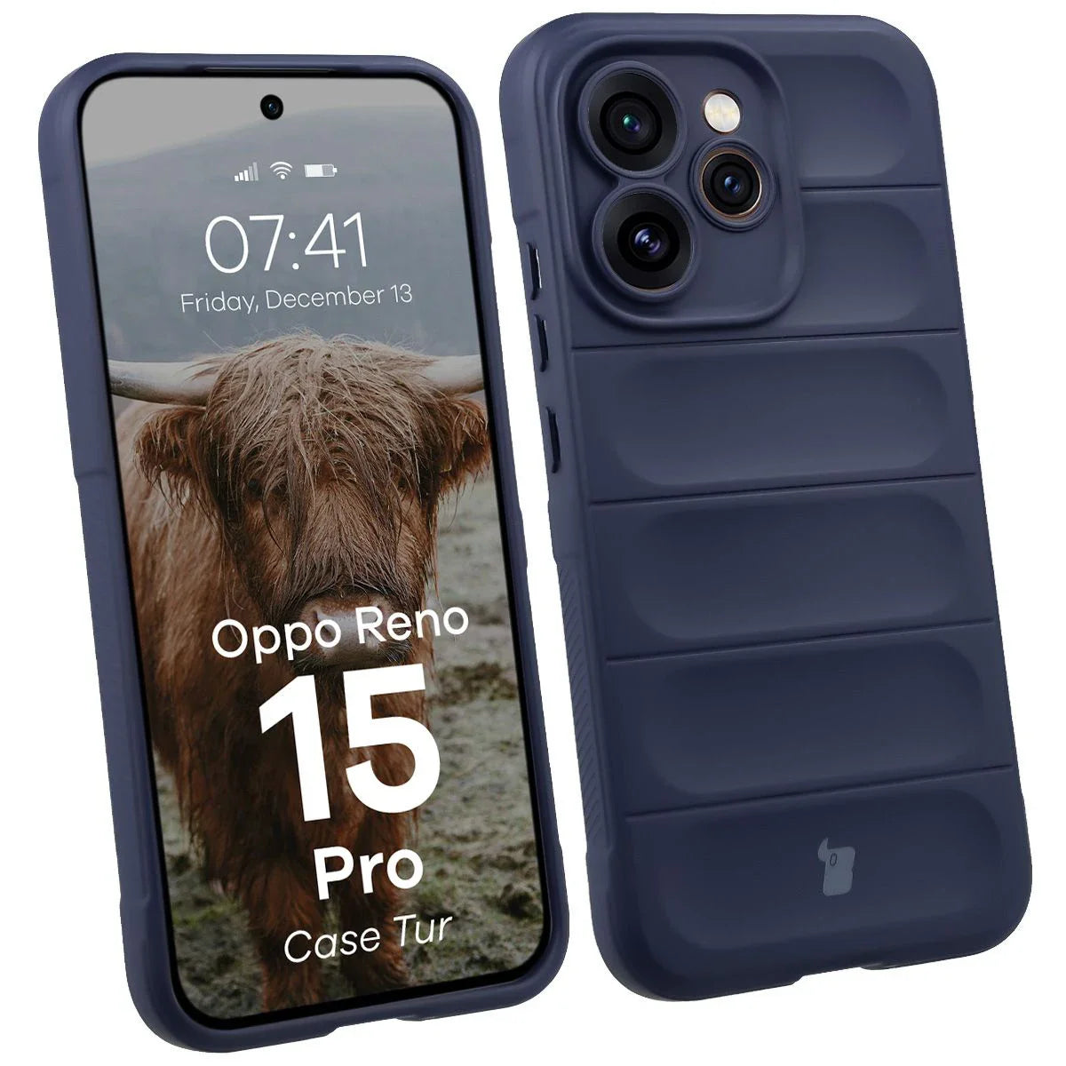 Robuste Handyhülle für Oppo Reno 15 Pro, Bizon Case Tur, Dunkelblau