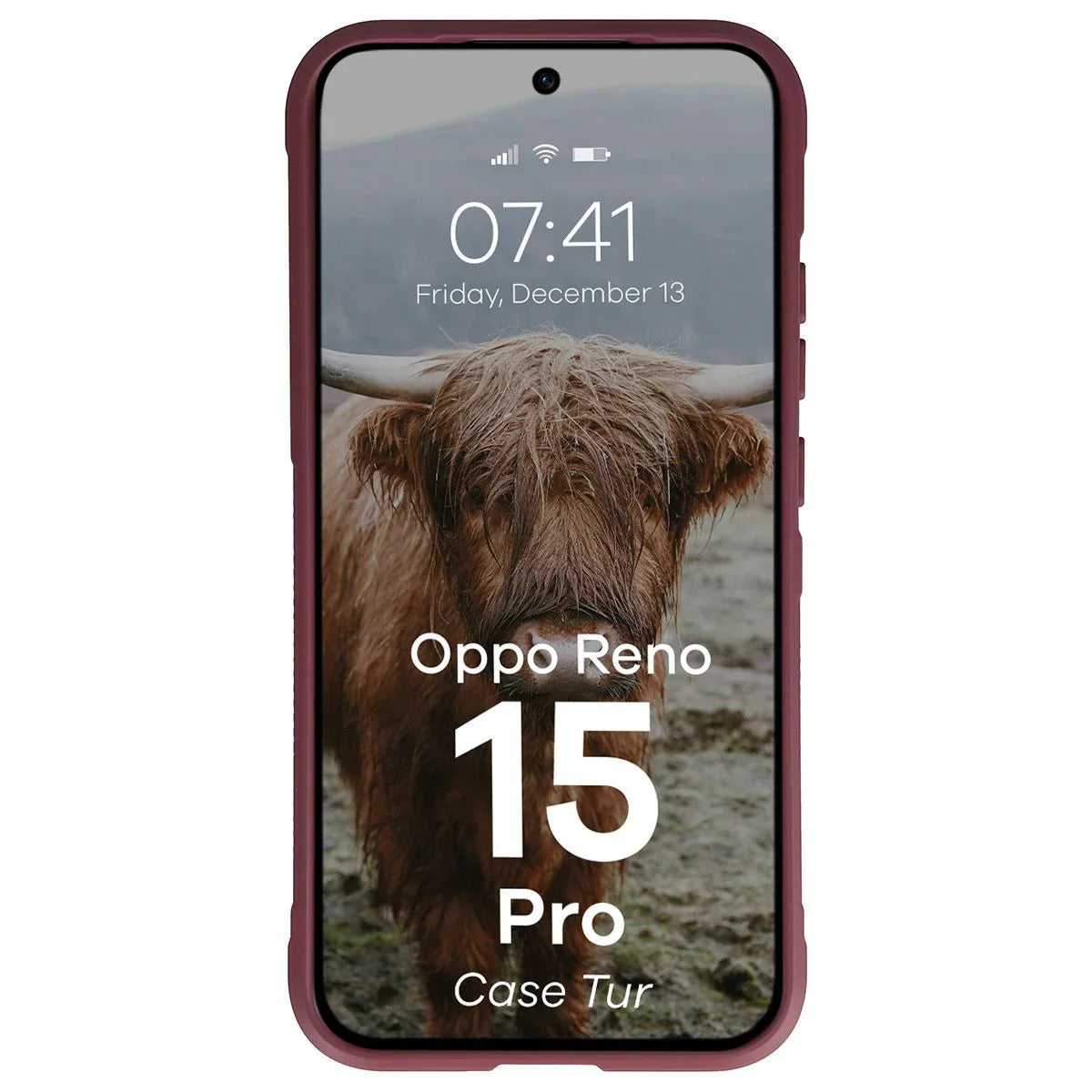 Robuste Handyhülle für Oppo Reno 15 Pro, Bizon Case Tur, Burgunderrot
