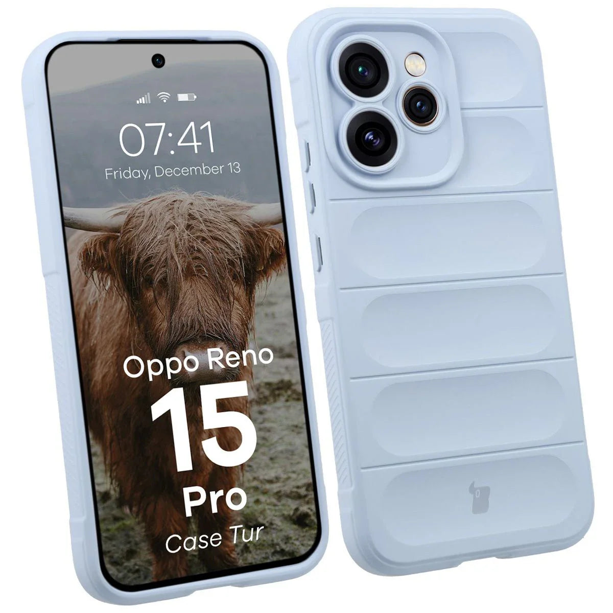 Robuste Handyhülle für Oppo Reno 15 Pro, Bizon Case Tur, Hellblau
