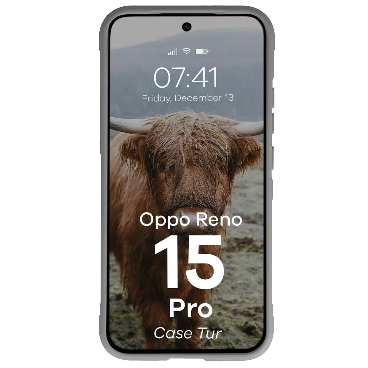 Robuste Handyhülle für Oppo Reno 15 Pro, Bizon Case Tur, Hellgrau