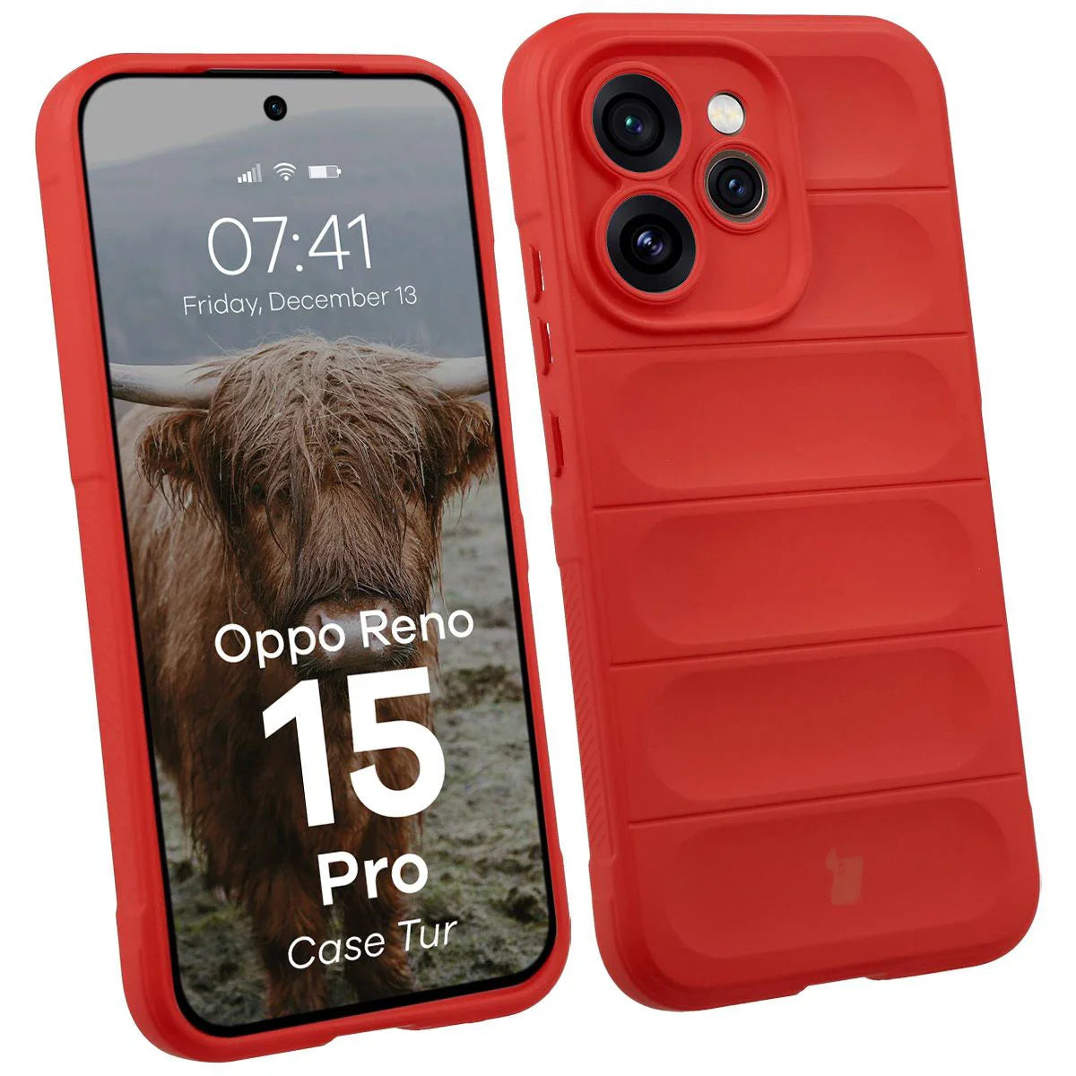 Robuste Handyhülle für Oppo Reno 15 Pro, Bizon Case Tur, Rot